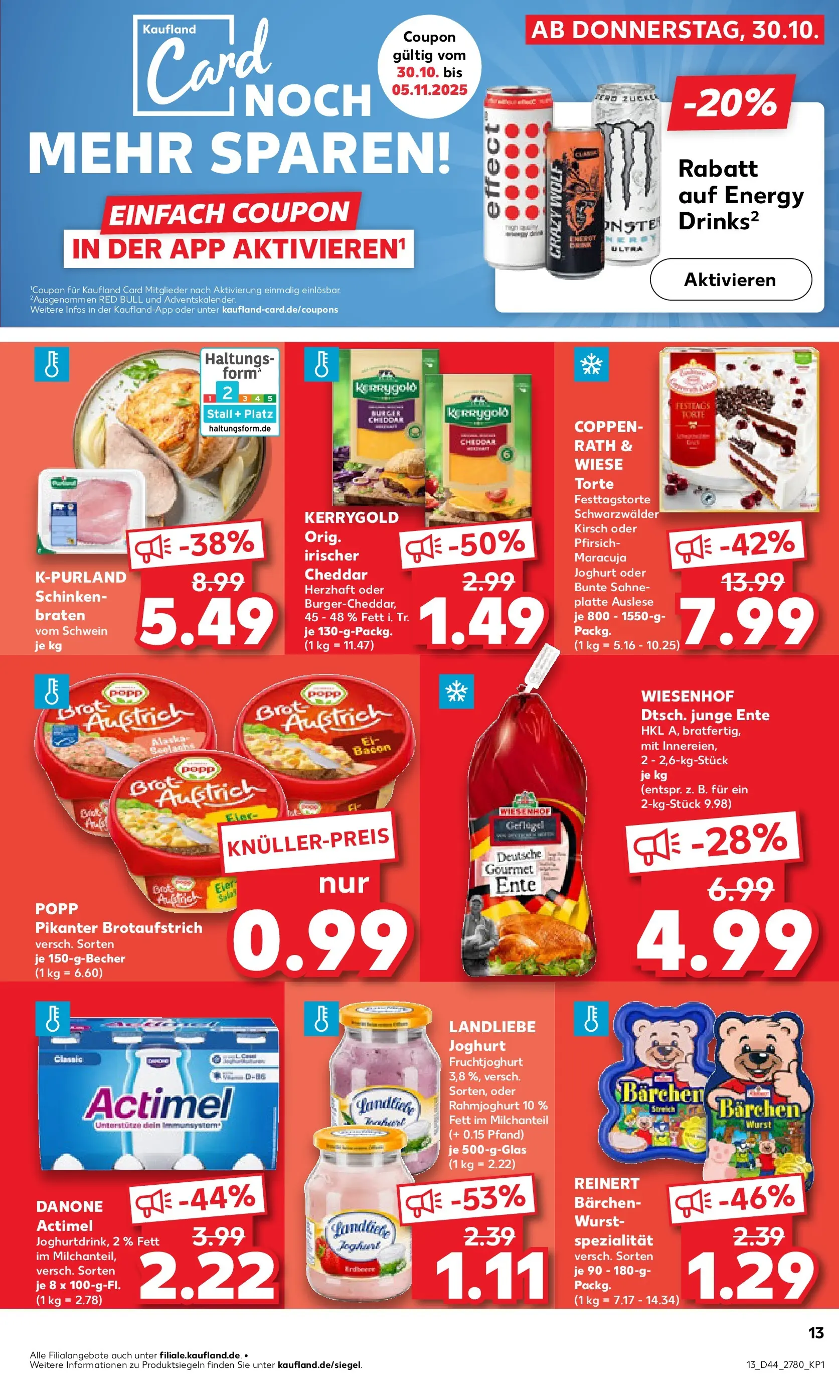 Prospekt Kaufland ab 03.11.2025 » Angebote Online zum Blättern | Seite: 13 | Produkte: Joghurt, Wurst, Pfirsich, Brot
