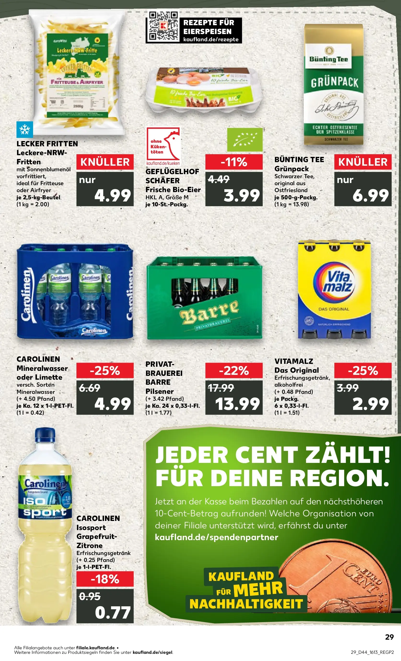 Prospekt Kaufland ab 03.11.2025 » Angebote Online zum Blättern | Seite: 29 | Produkte: Mineralwasser, Grapefruit, Limette, Fritteuse