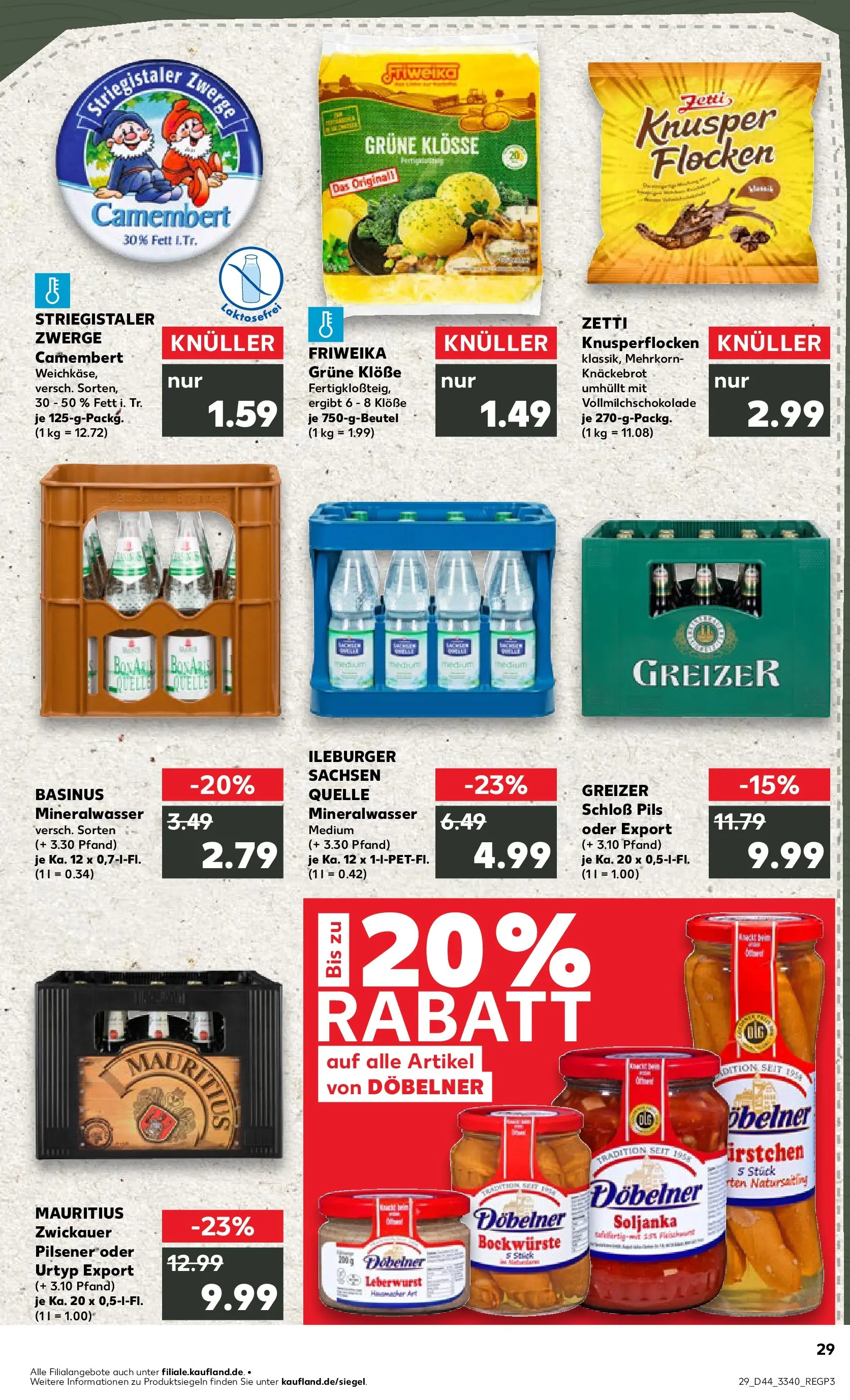 Prospekt Kaufland ab 03.11.2025 » Angebote Online zum Blättern | Seite: 29 | Produkte: Pils, Mineralwasser, Fleisch, Flocken