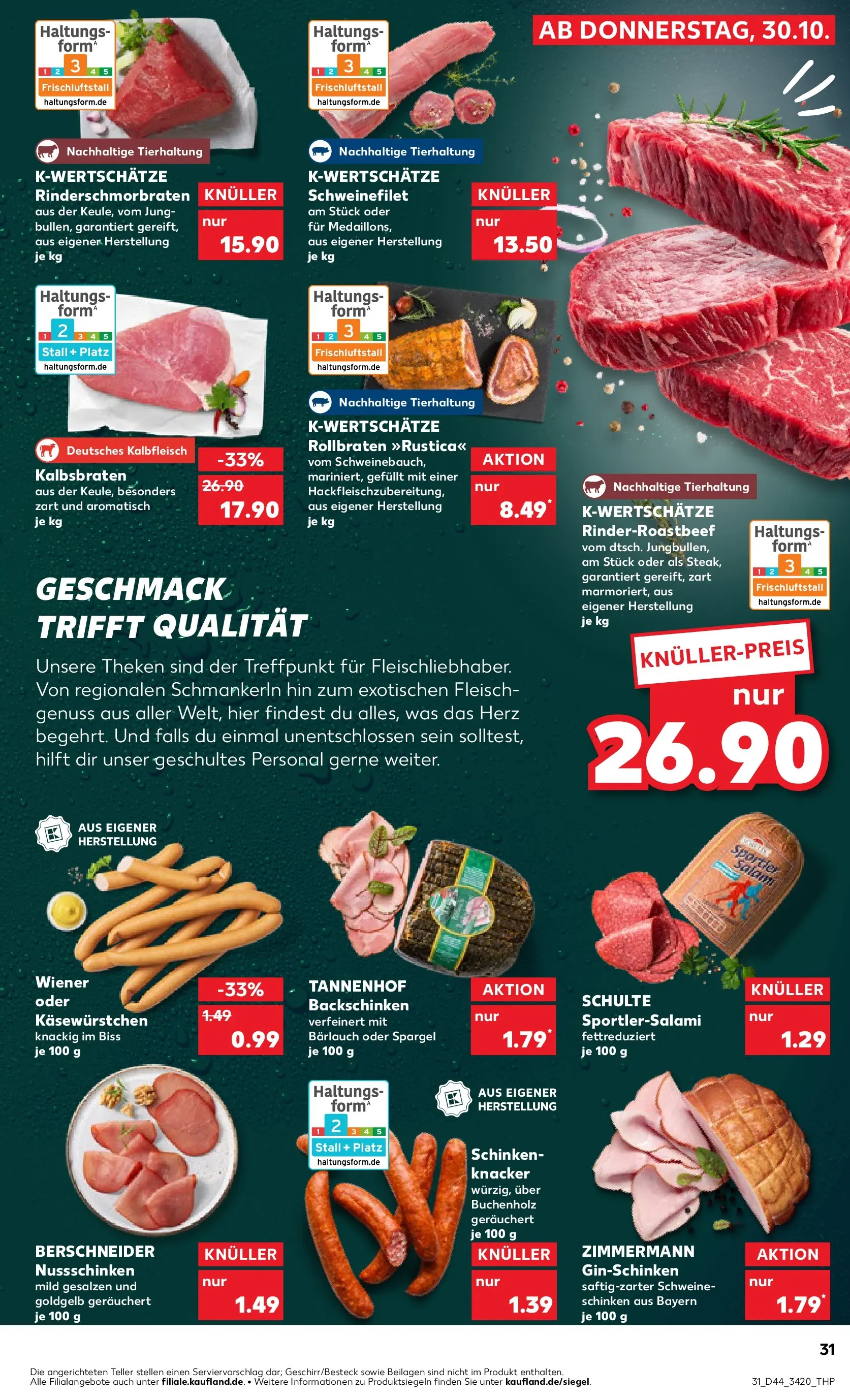 Prospekt Kaufland ab 03.11.2025 » Angebote Online zum Blättern | Seite: 31 | Produkte: Schweinebauch, Spargel, Schweinefilet, Fleisch