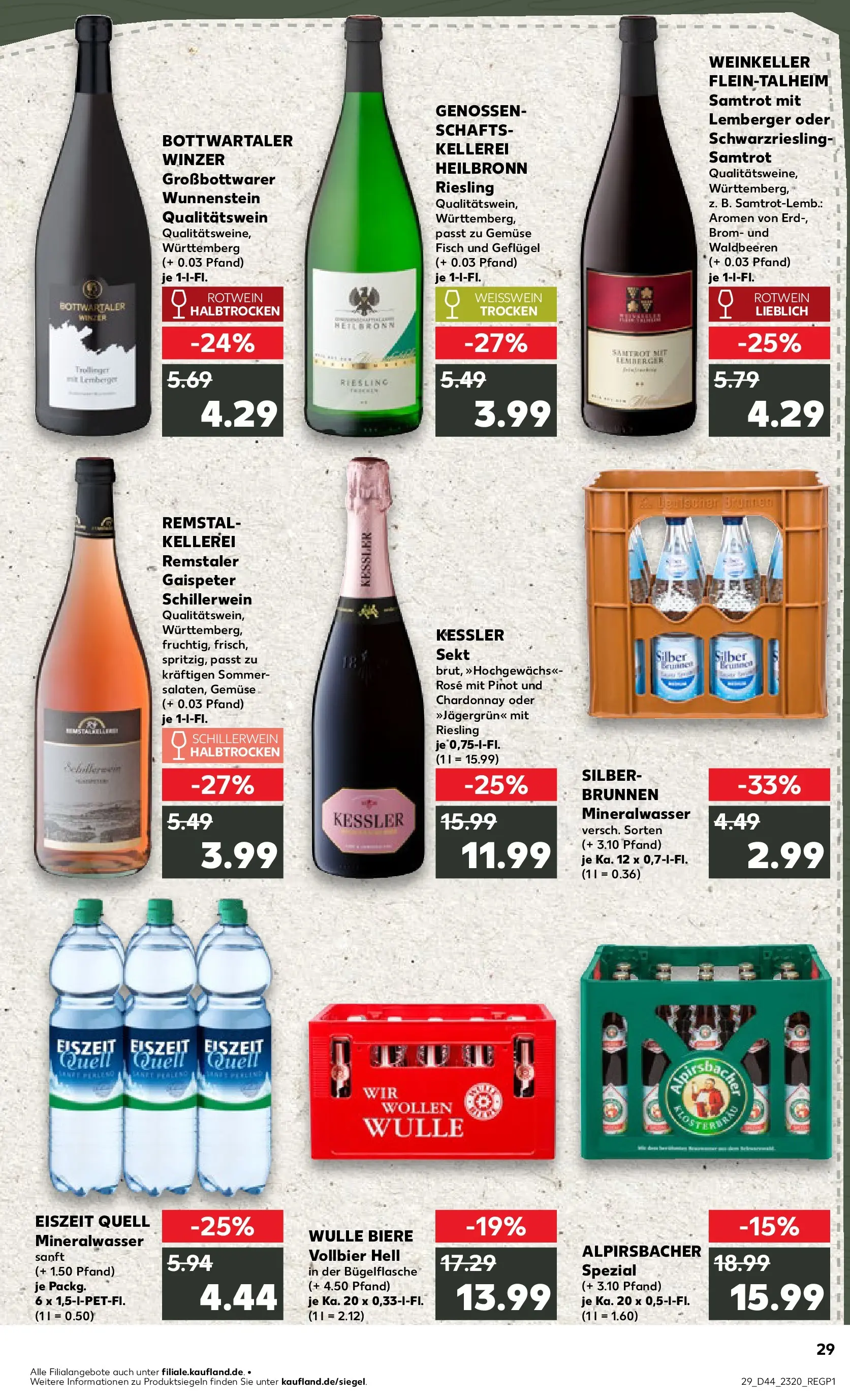 Prospekt Kaufland ab 03.11.2025 » Angebote und Werbung Online | Seite: 29 | Produkte: Weißwein, Mineralwasser, Fisch, Gemüse Prospekt Kaufland ab 03.11.2025 » Angebote Online zum Blättern | Seite: 29 | Produkte: Weißwein, Mineralwasser, Fisch, Gemüse
