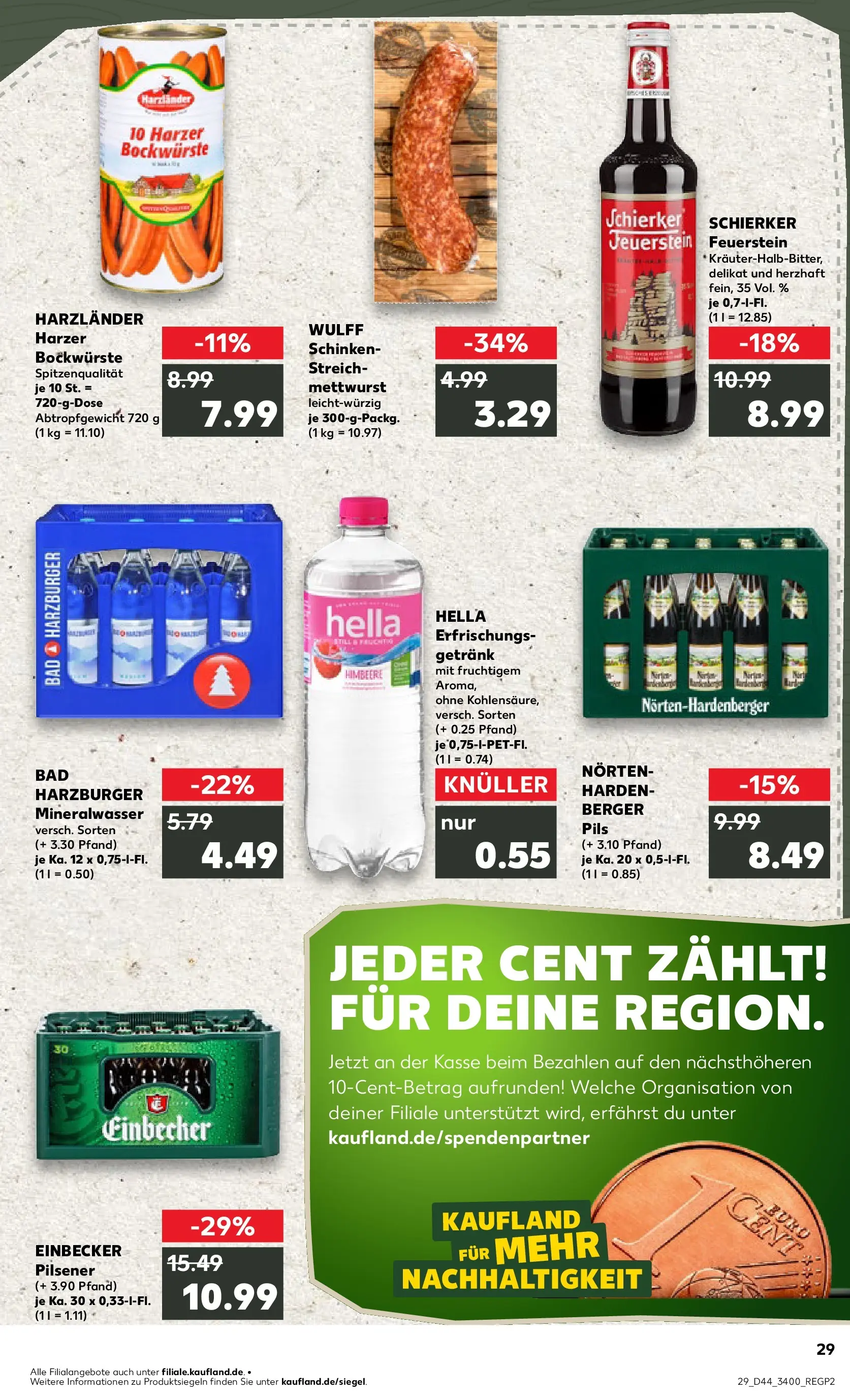 Prospekt Kaufland ab 03.11.2025 » Angebote Online zum Blättern | Seite: 29 | Produkte: Pils, Mineralwasser, Hella, Himbeere