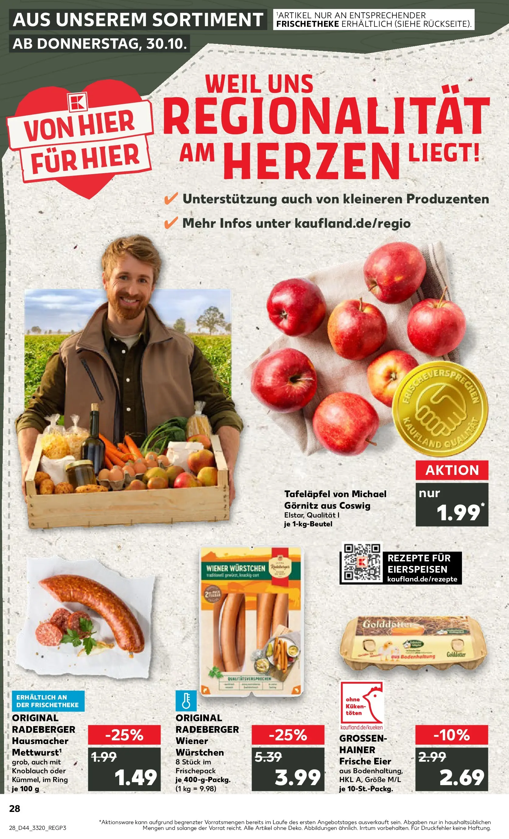 Prospekt Kaufland ab 03.11.2025 » Angebote Online zum Blättern | Seite: 28 | Produkte: Wiener wurstchen, Eier, Knoblauch