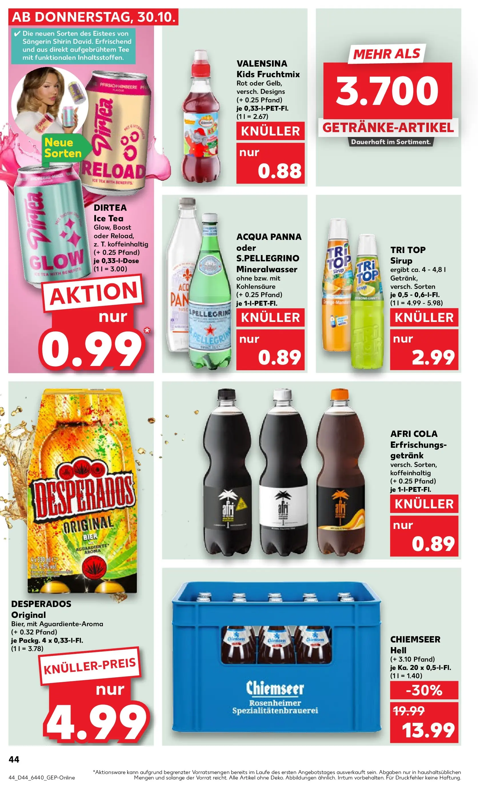 Prospekt Kaufland ab 03.11.2025 » Angebote Online zum Blättern | Seite: 44 | Produkte: Cola, Bier, Valensina, Desperados