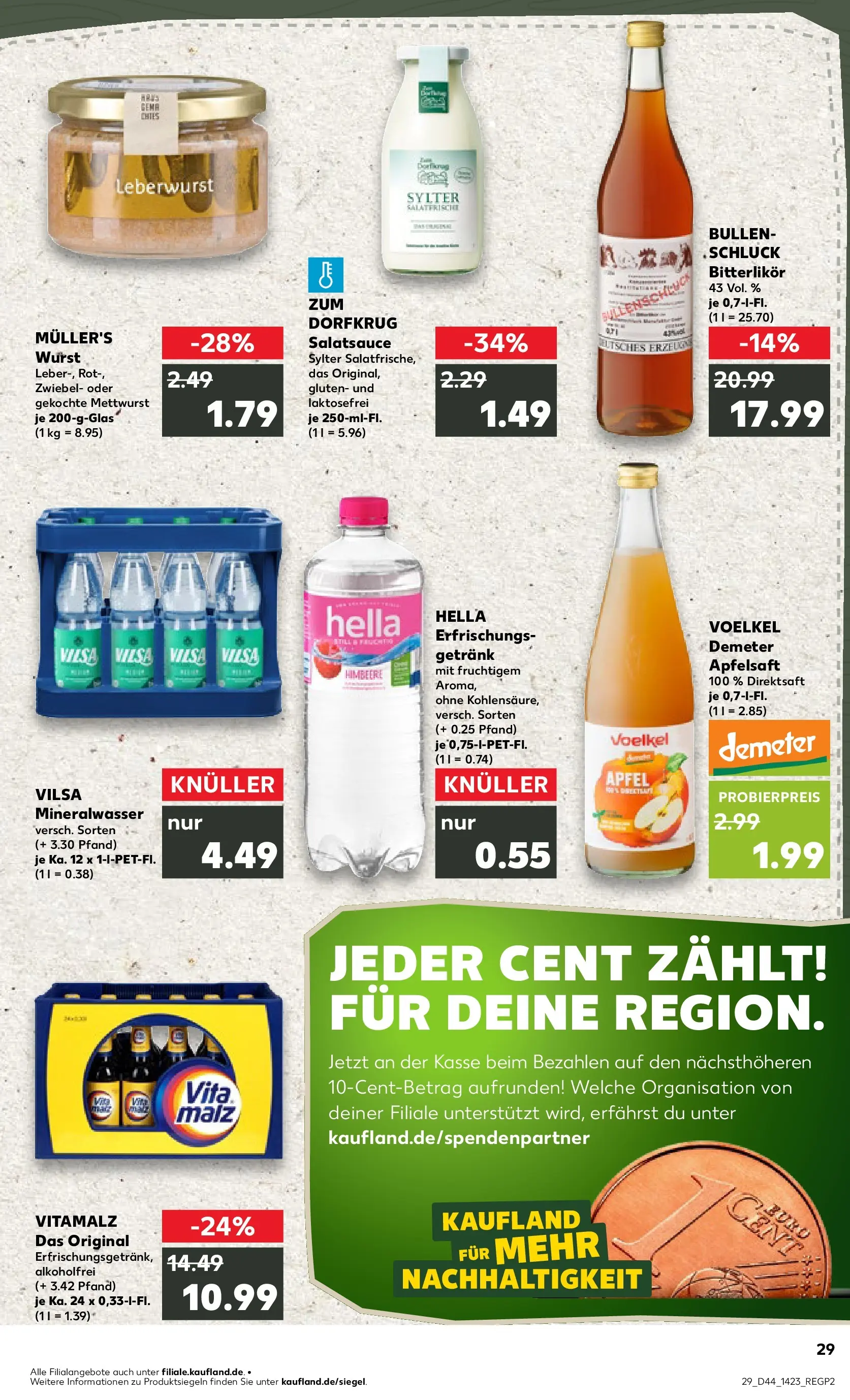 Prospekt Kaufland ab 03.11.2025 » Angebote Online zum Blättern | Seite: 29 | Produkte: Äpfel, Apfelsaft, Mineralwasser, Hella