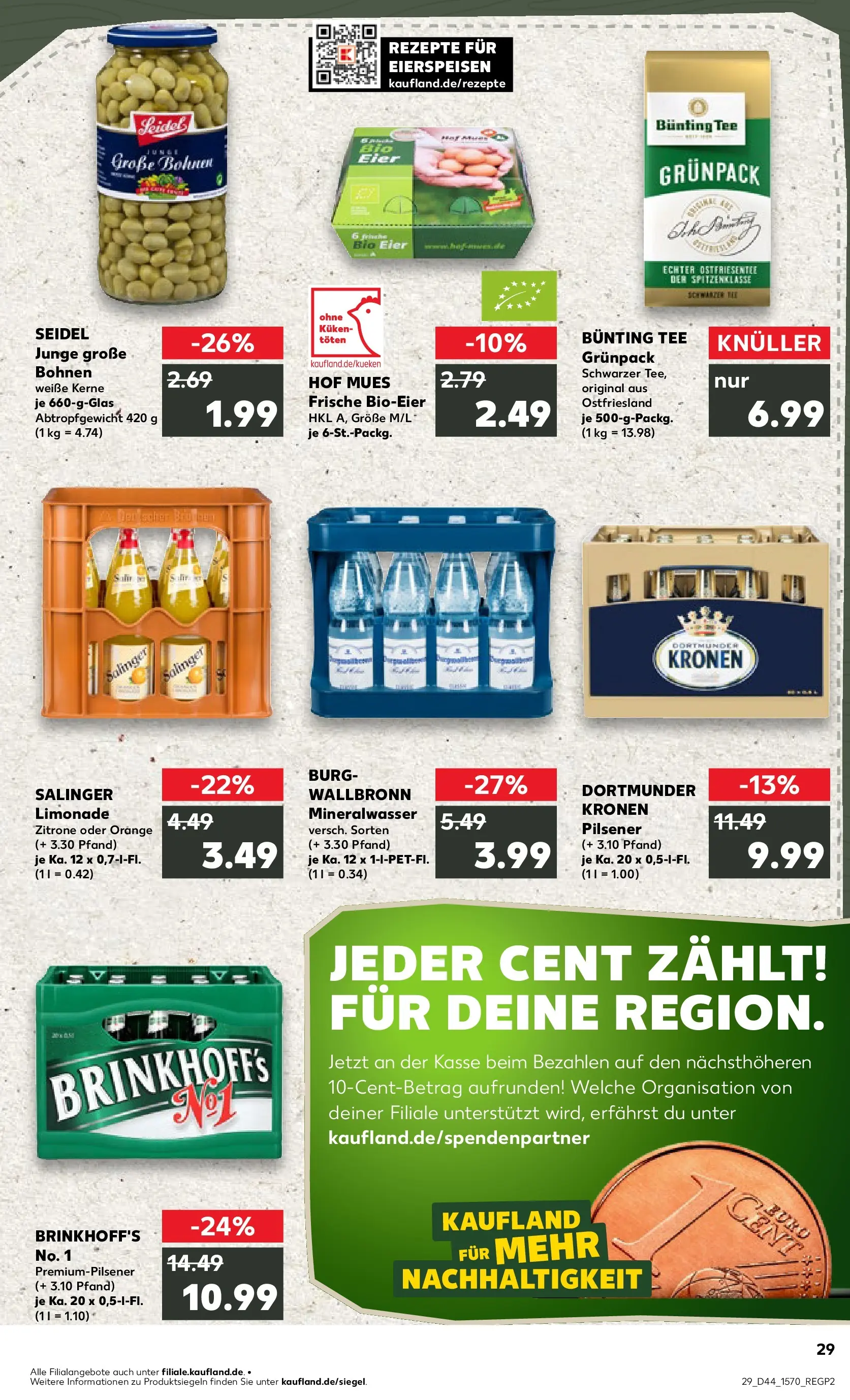 Prospekt Kaufland ab 03.11.2025 » Angebote Online zum Blättern | Seite: 29 | Produkte: Eier, Limonade, Mineralwasser, Zitrone