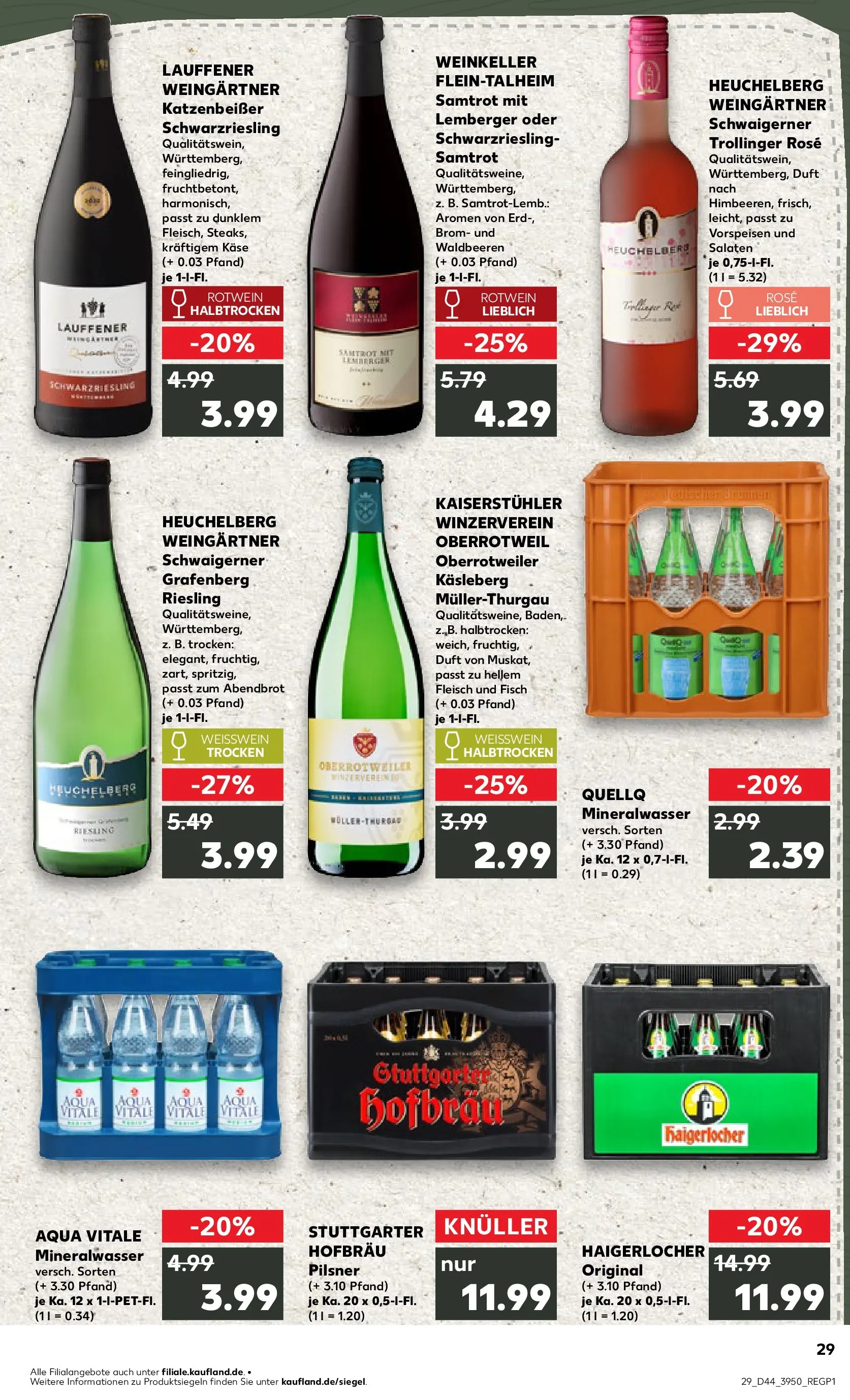 Prospekt Kaufland ab 03.11.2025 » Angebote und Werbung Online | Seite: 29 | Produkte: Weißwein, Rotwein, Mineralwasser, Fleisch Prospekt Kaufland ab 03.11.2025 » Angebote Online zum Blättern | Seite: 29 | Produkte: Weißwein, Rotwein, Mineralwasser, Fleisch