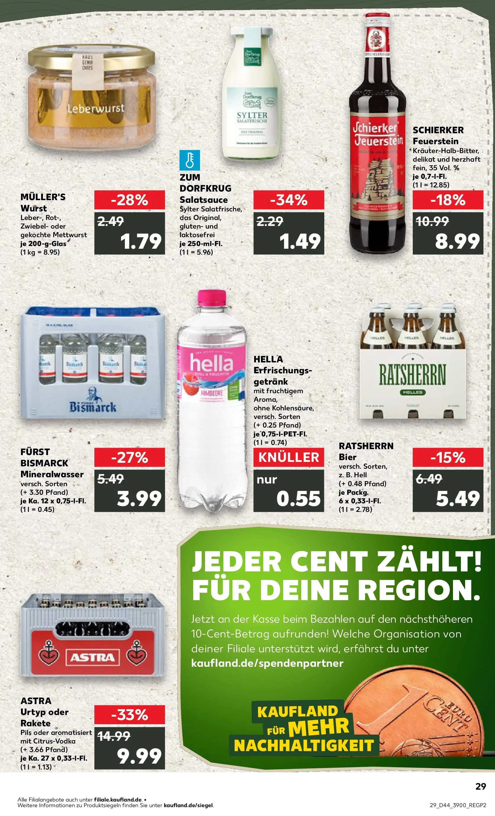 Prospekt Kaufland ab 03.11.2025 » Angebote Online zum Blättern | Seite: 29 | Produkte: Dressing, Mineralwasser, Wurst, Chips