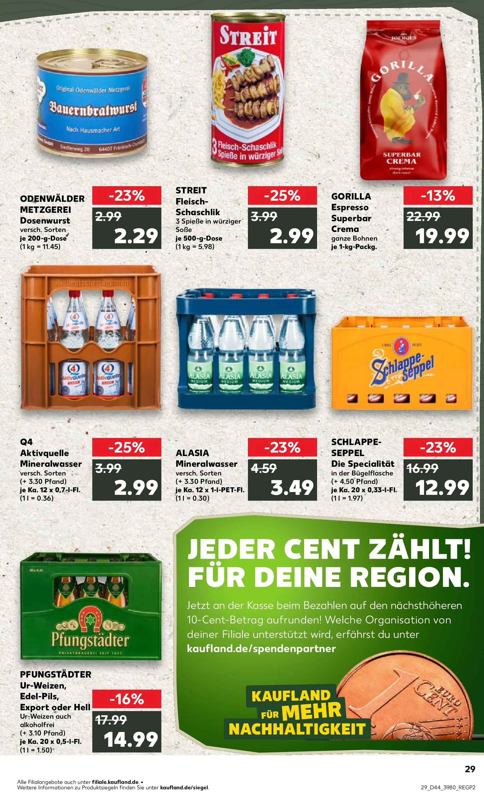 Prospekt Kaufland ab 03.11.2025 » Angebote und Werbung Online | Seite: 29 | Produkte: Spieße, Mineralwasser, Soße, Fleisch Prospekt Kaufland ab 03.11.2025 » Angebote Online zum Blättern | Seite: 29 | Produkte: Spieße, Mineralwasser, Soße, Fleisch
