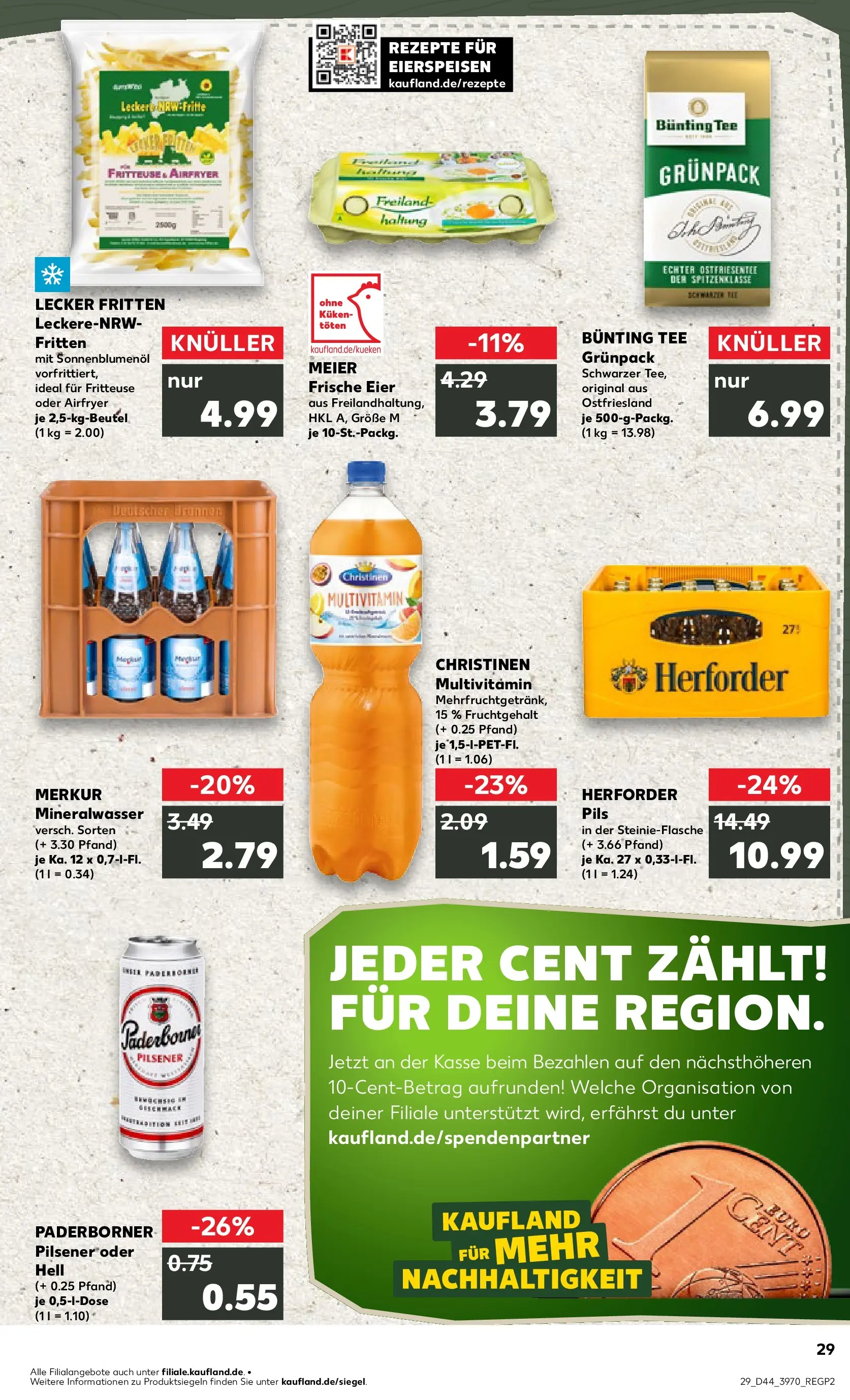 Prospekt Kaufland ab 03.11.2025 » Angebote Online zum Blättern | Seite: 29 | Produkte: Sonnenblumenol, Pils, Mineralwasser, Fritteuse