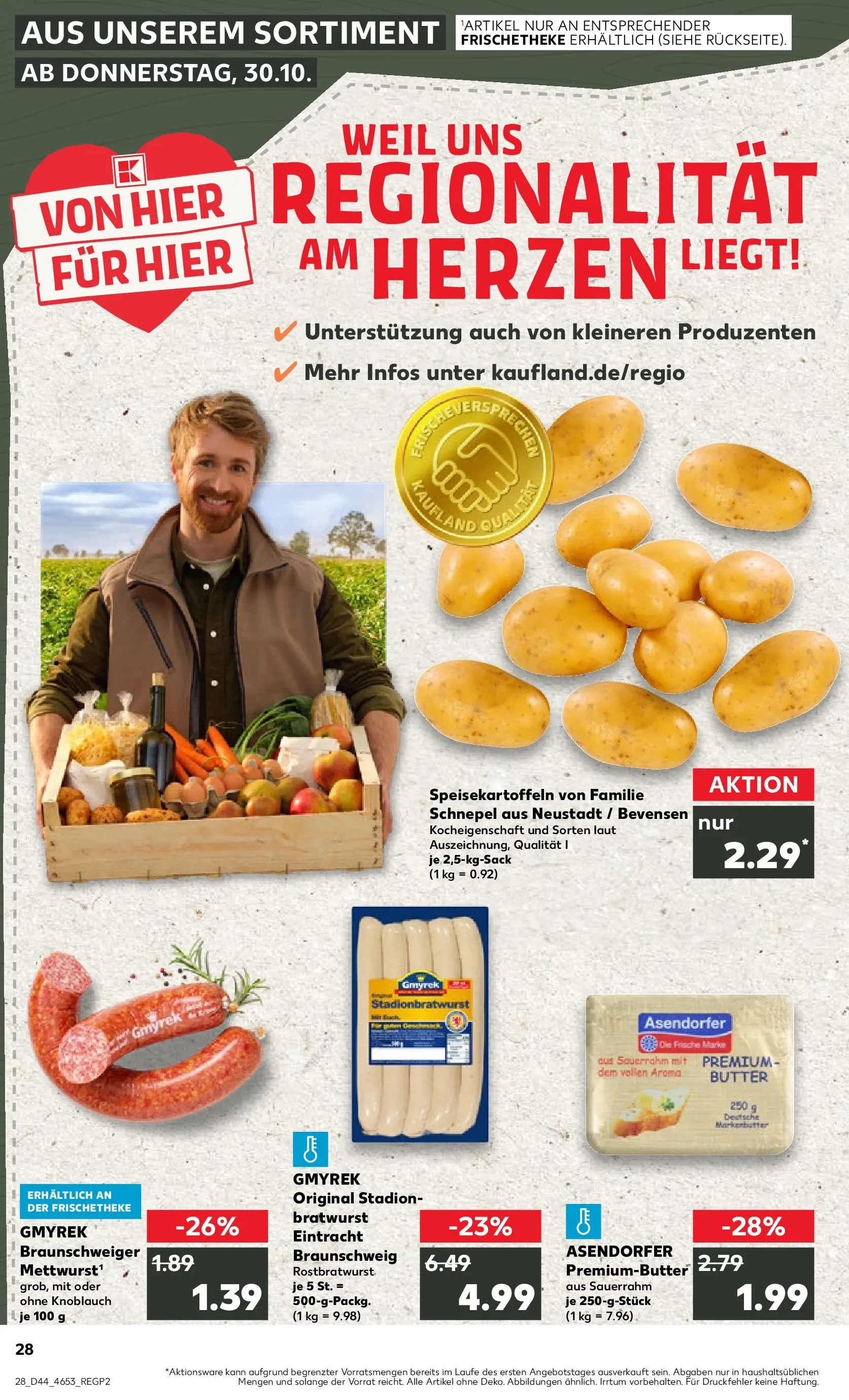 Prospekt Kaufland ab 03.11.2025 » Angebote und Werbung Online | Seite: 28 | Produkte: Butter, Bratwurst, Knoblauch, Sauerrahm Prospekt Kaufland ab 03.11.2025 » Angebote Online zum Blättern | Seite: 28 | Produkte: Butter, Bratwurst, Knoblauch, Sauerrahm