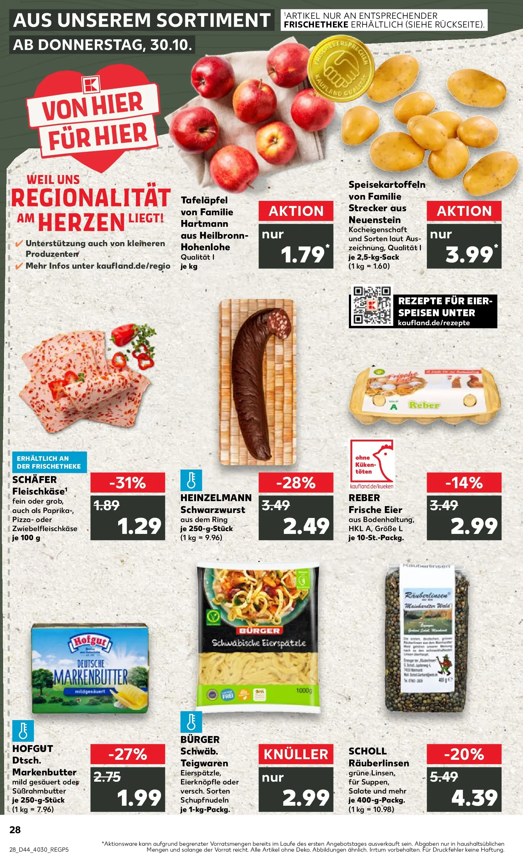 Prospekt Kaufland ab 03.11.2025 » Angebote und Werbung Online | Seite: 28 | Produkte: Butter, Burger, Paprika, Pasta Prospekt Kaufland ab 03.11.2025 » Angebote Online zum Blättern | Seite: 28 | Produkte: Butter, Burger, Paprika, Pasta