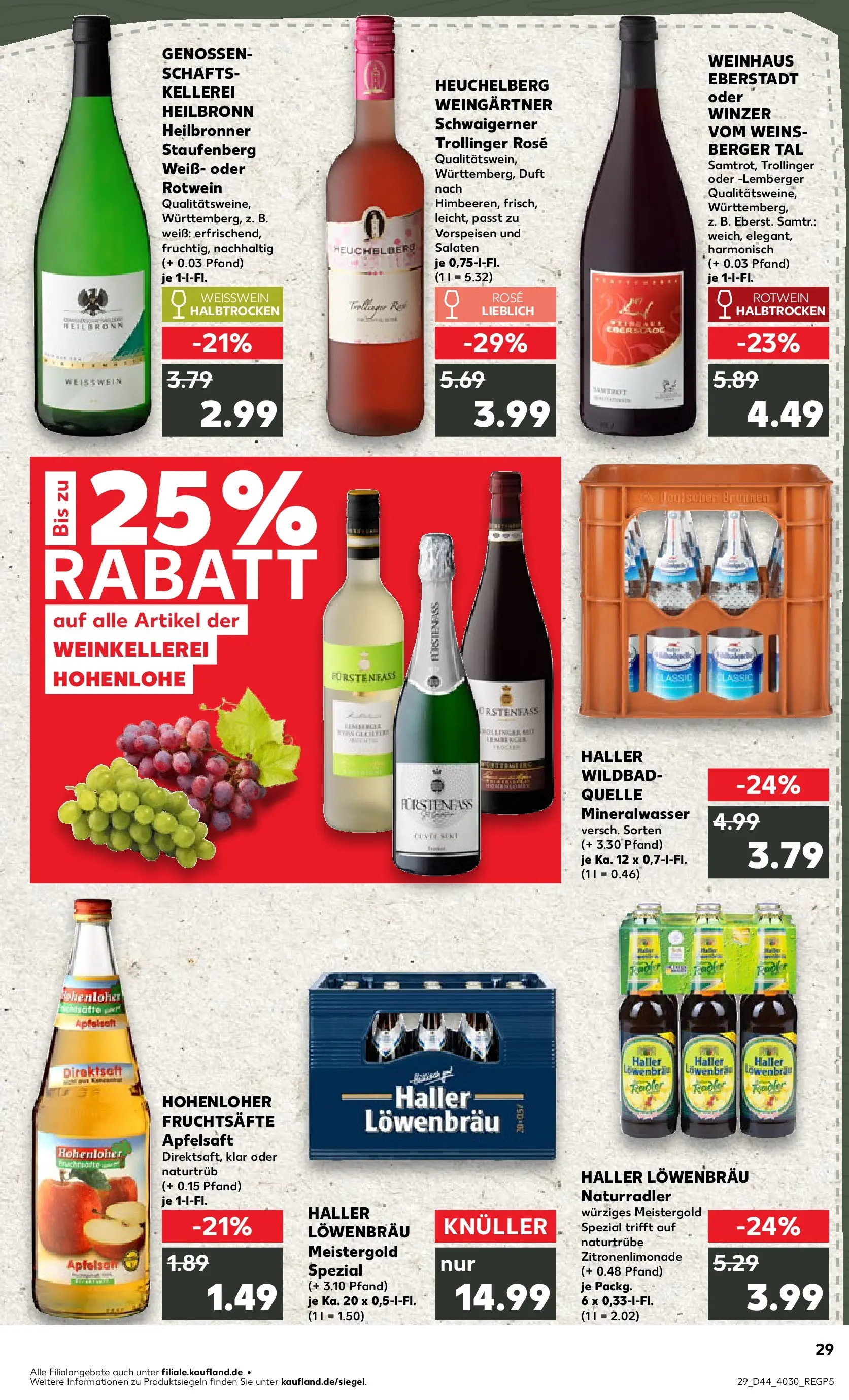 Prospekt Kaufland ab 03.11.2025 » Angebote und Werbung Online | Seite: 29 | Produkte: Rotwein halbtrocken, Duft, Apfelsaft, Mineralwasser Prospekt Kaufland ab 03.11.2025 » Angebote Online zum Blättern | Seite: 29 | Produkte: Rotwein halbtrocken, Duft, Apfelsaft, Mineralwasser