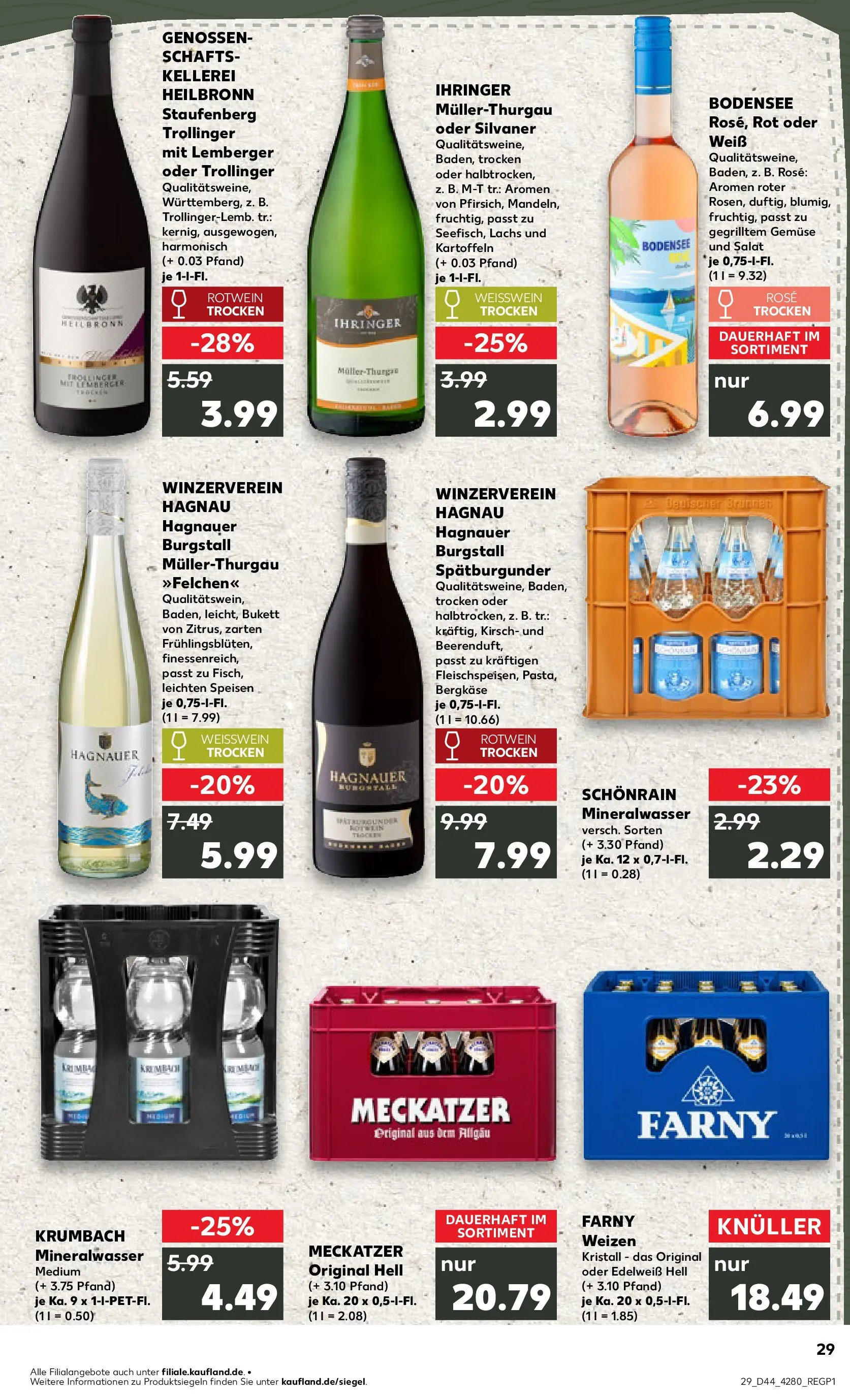 Prospekt Kaufland ab 03.11.2025 » Angebote und Werbung Online | Seite: 29 | Produkte: Rotwein, Lachs, Kartoffeln, Salat Prospekt Kaufland ab 03.11.2025 » Angebote Online zum Blättern | Seite: 29 | Produkte: Rotwein, Lachs, Kartoffeln, Salat