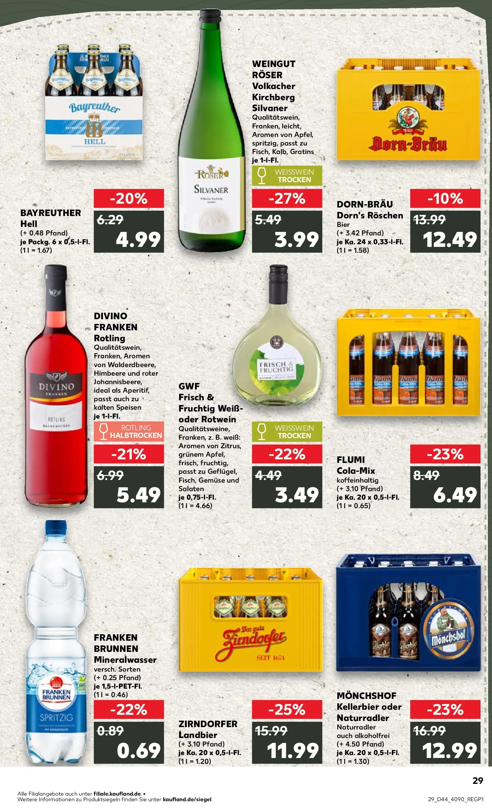 Prospekt Kaufland ab 03.11.2025 » Angebote und Werbung Online | Seite: 29 | Produkte: Monchshof, Bier, Rotwein, Gemüse Prospekt Kaufland ab 03.11.2025 » Angebote Online zum Blättern | Seite: 29 | Produkte: Monchshof, Bier, Rotwein, Gemüse