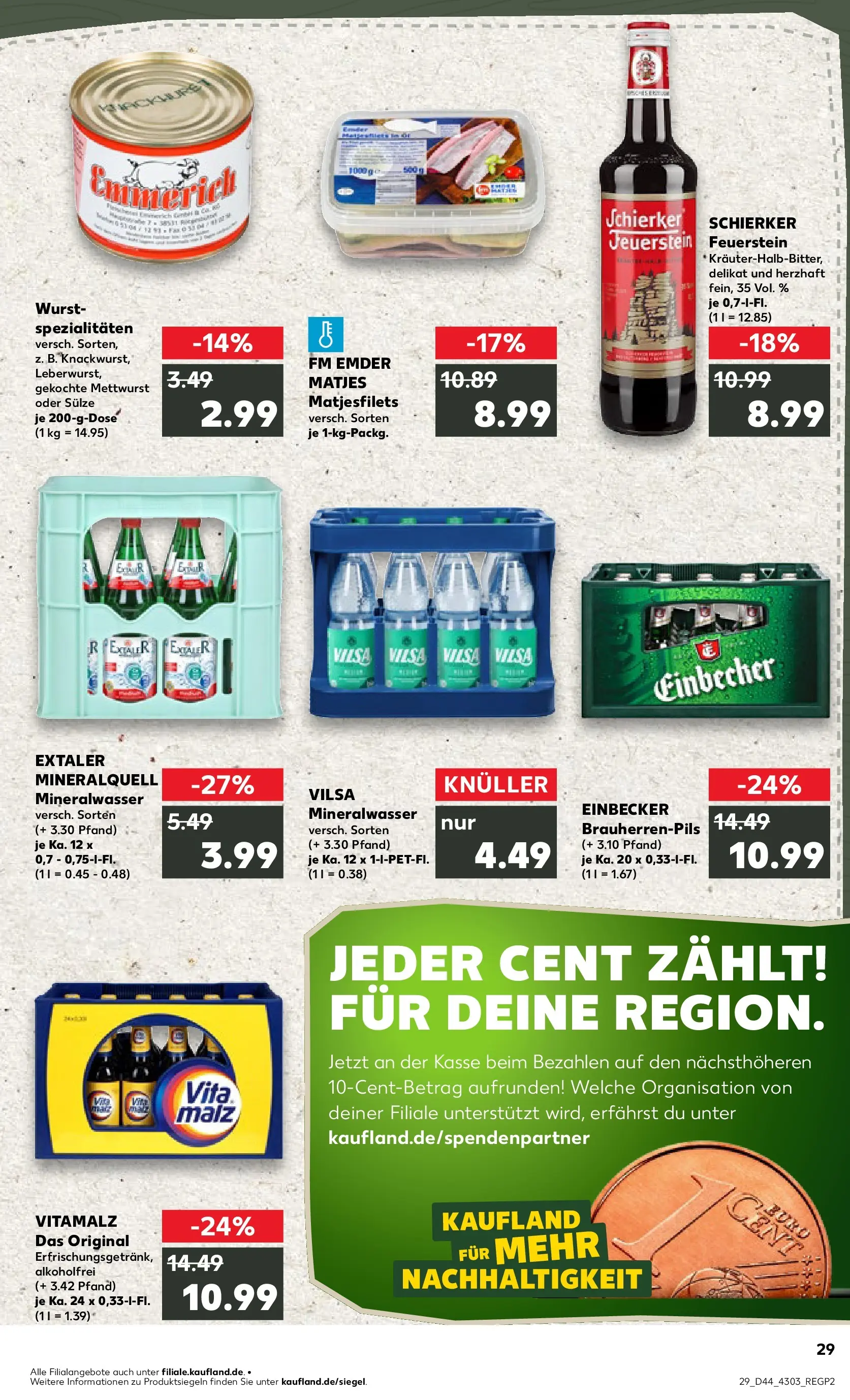 Prospekt Kaufland ab 03.11.2025 » Angebote und Werbung Online | Seite: 29 | Produkte: Mineralwasser, Wurst Prospekt Kaufland ab 03.11.2025 » Angebote Online zum Blättern | Seite: 29 | Produkte: Mineralwasser, Wurst