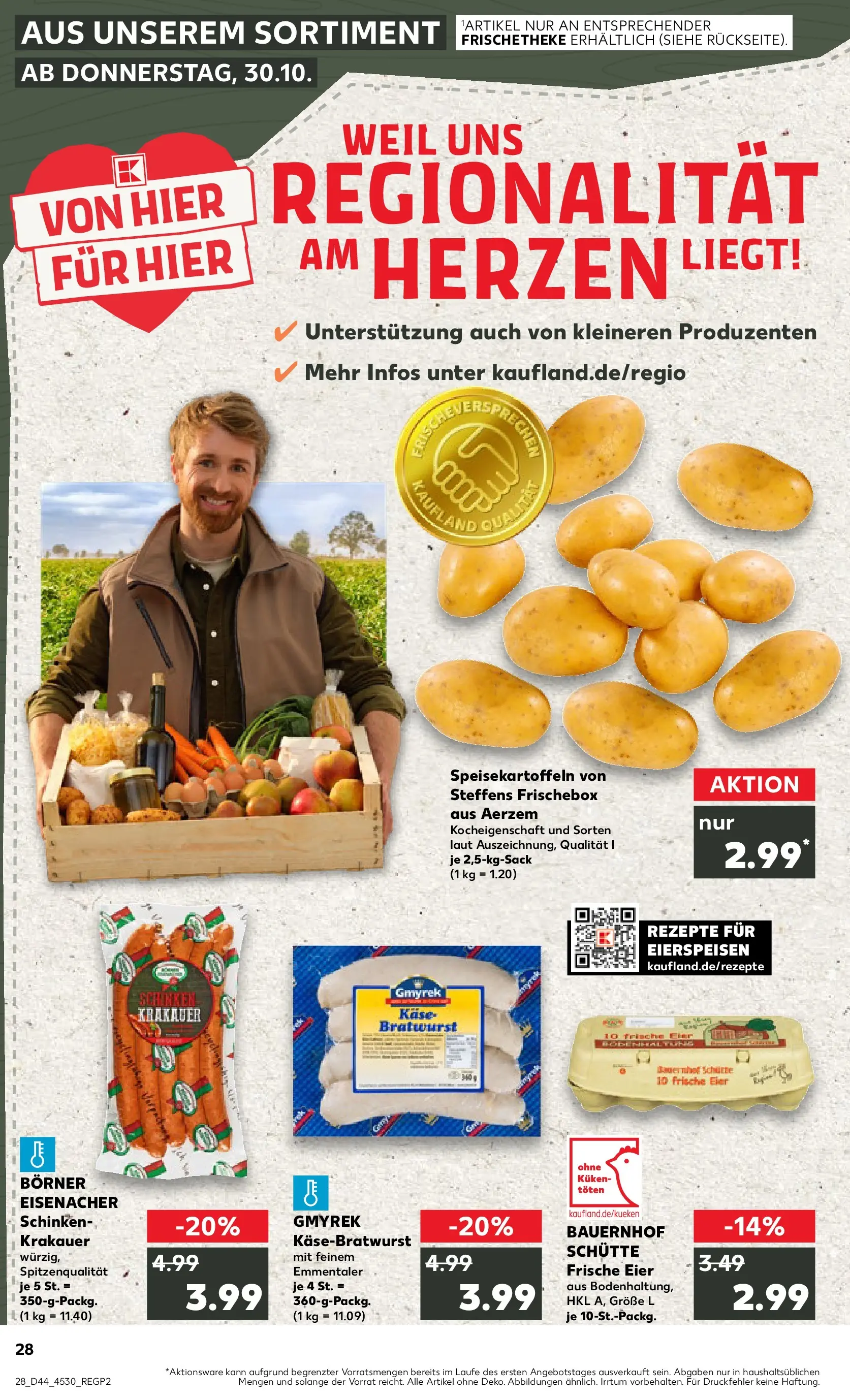 Prospekt Kaufland ab 03.11.2025 » Angebote Online zum Blättern | Seite: 28 | Produkte: Käse, Eier, Bratwurst, Schinken