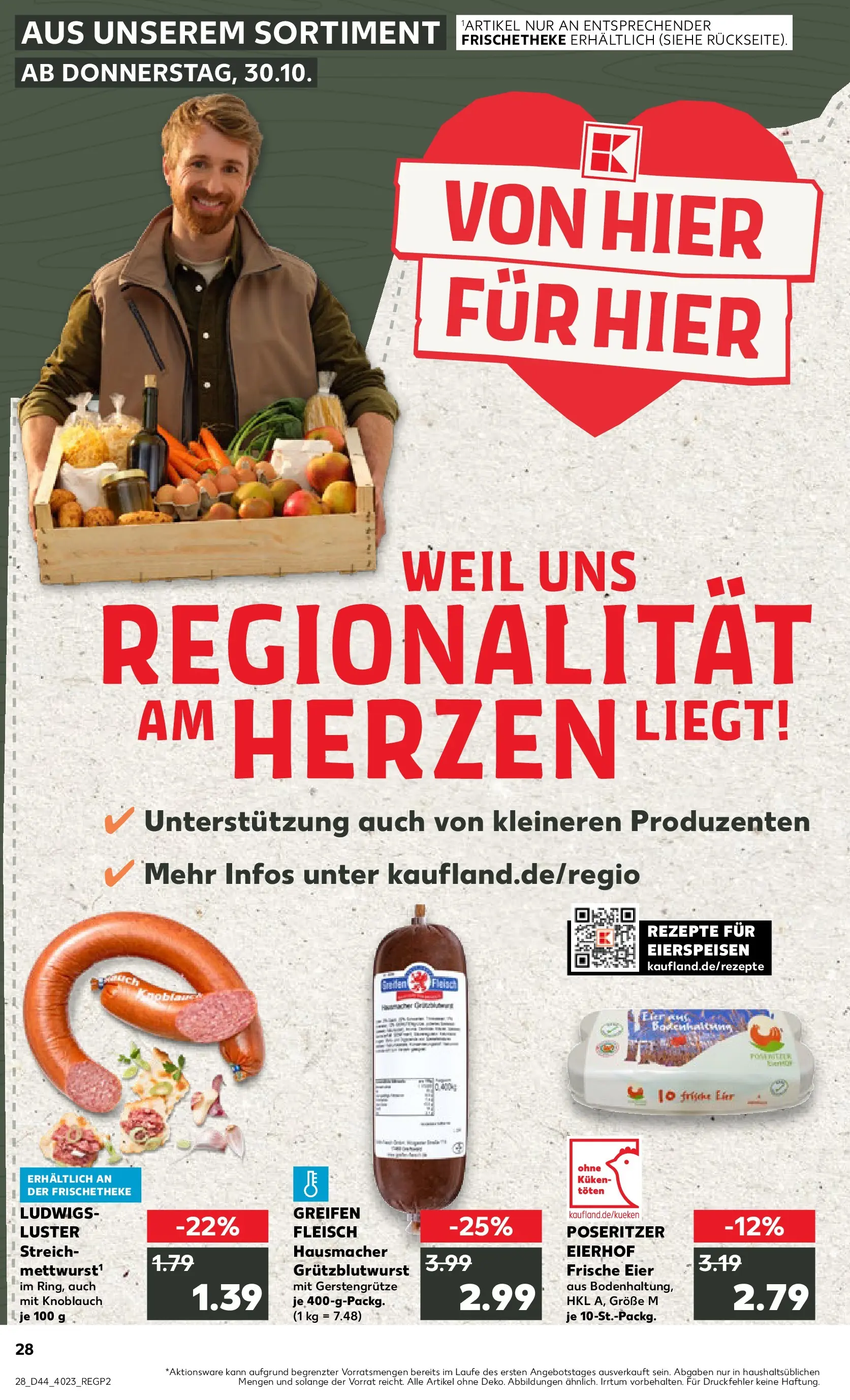 Prospekt Kaufland ab 03.11.2025 » Angebote Online zum Blättern | Seite: 28 | Produkte: Eier, Knoblauch, Fleisch
