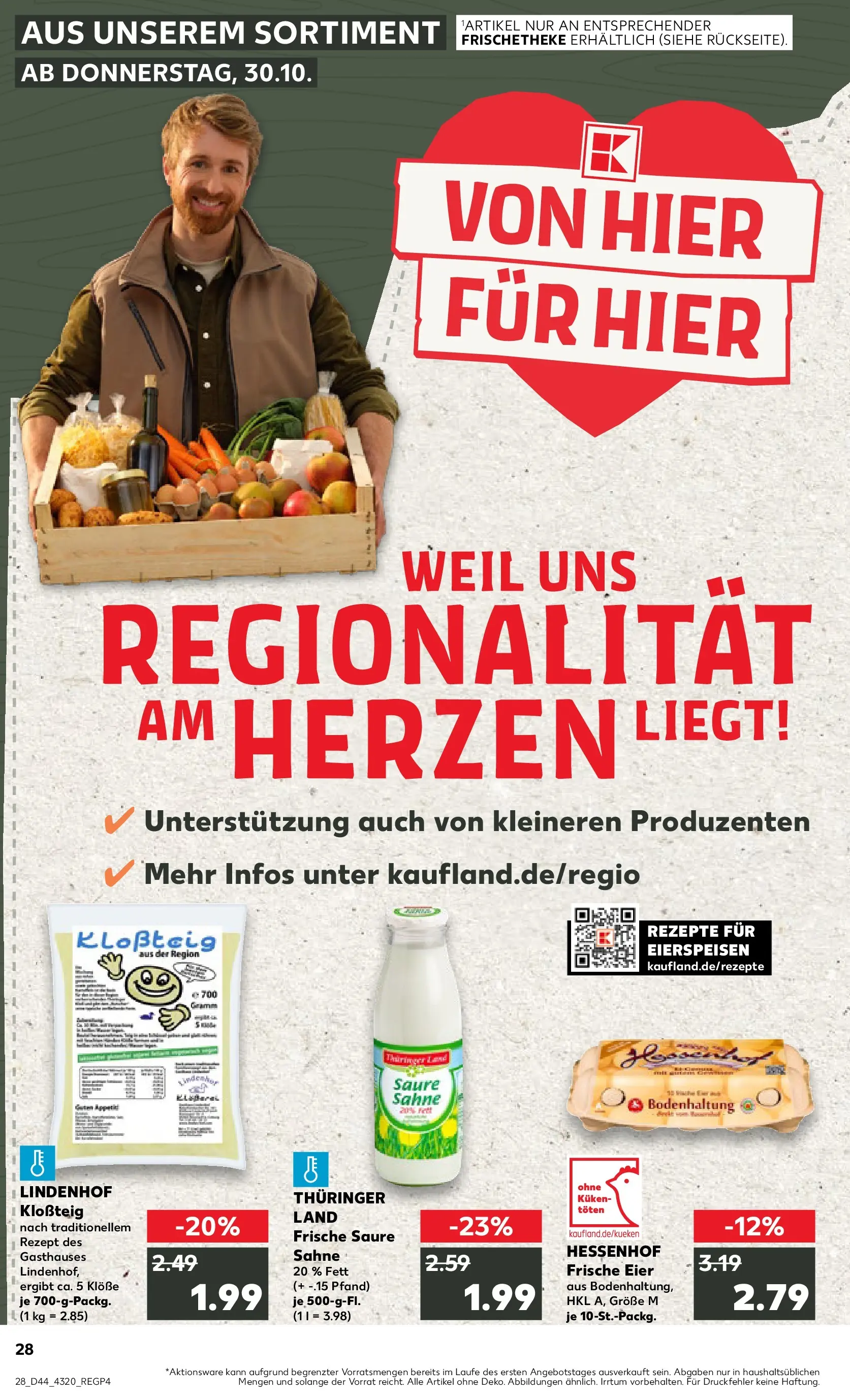 Prospekt Kaufland ab 03.11.2025 » Angebote Online zum Blättern | Seite: 28 | Produkte: Eier, Sahne