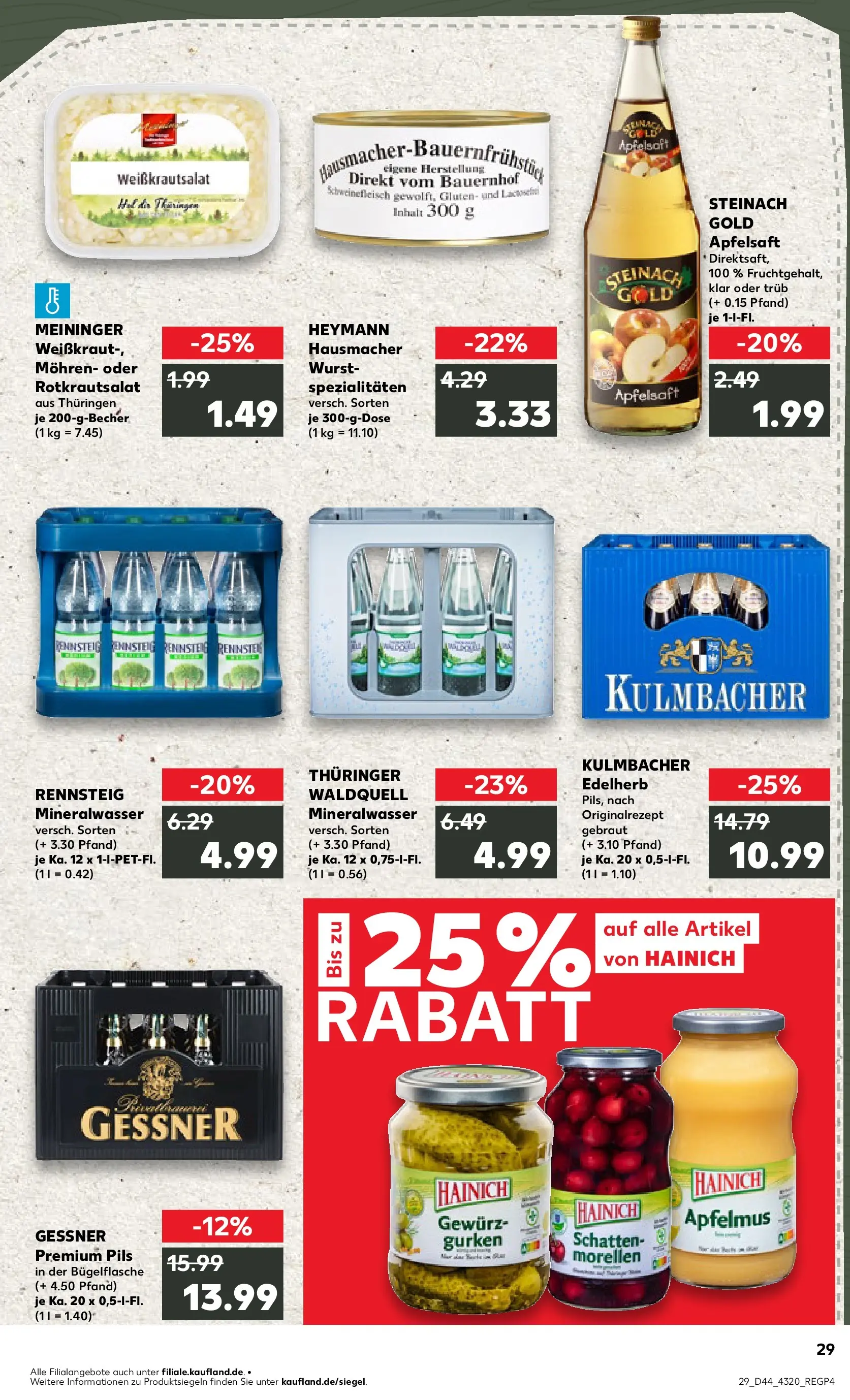 Prospekt Kaufland ab 03.11.2025 » Angebote Online zum Blättern | Seite: 29 | Produkte: Mineralwasser, Apple, Mohren, Wurst