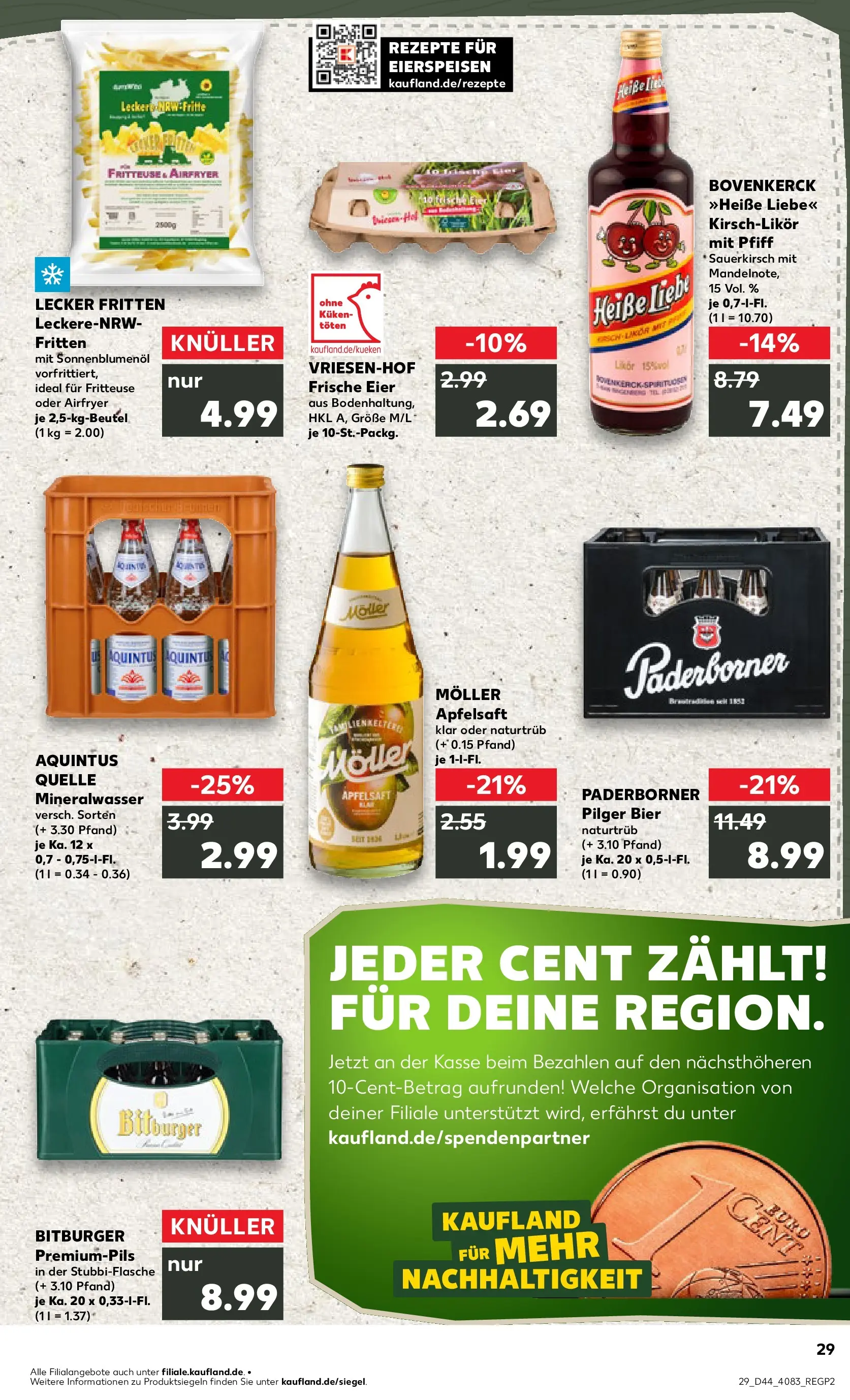 Prospekt Kaufland ab 03.11.2025 » Angebote Online zum Blättern | Seite: 29 | Produkte: Bitburger, Eier, Apfelsaft, Fritteuse