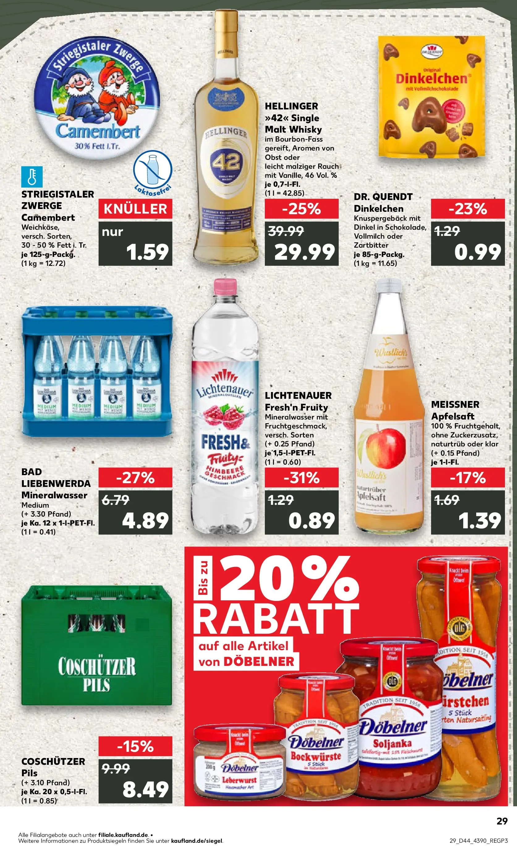 Prospekt Kaufland ab 03.11.2025 » Angebote und Werbung Online | Seite: 29 | Produkte: Whisky, Bad, Pils, Obst Prospekt Kaufland ab 03.11.2025 » Angebote Online zum Blättern | Seite: 29 | Produkte: Whisky, Bad, Pils, Obst