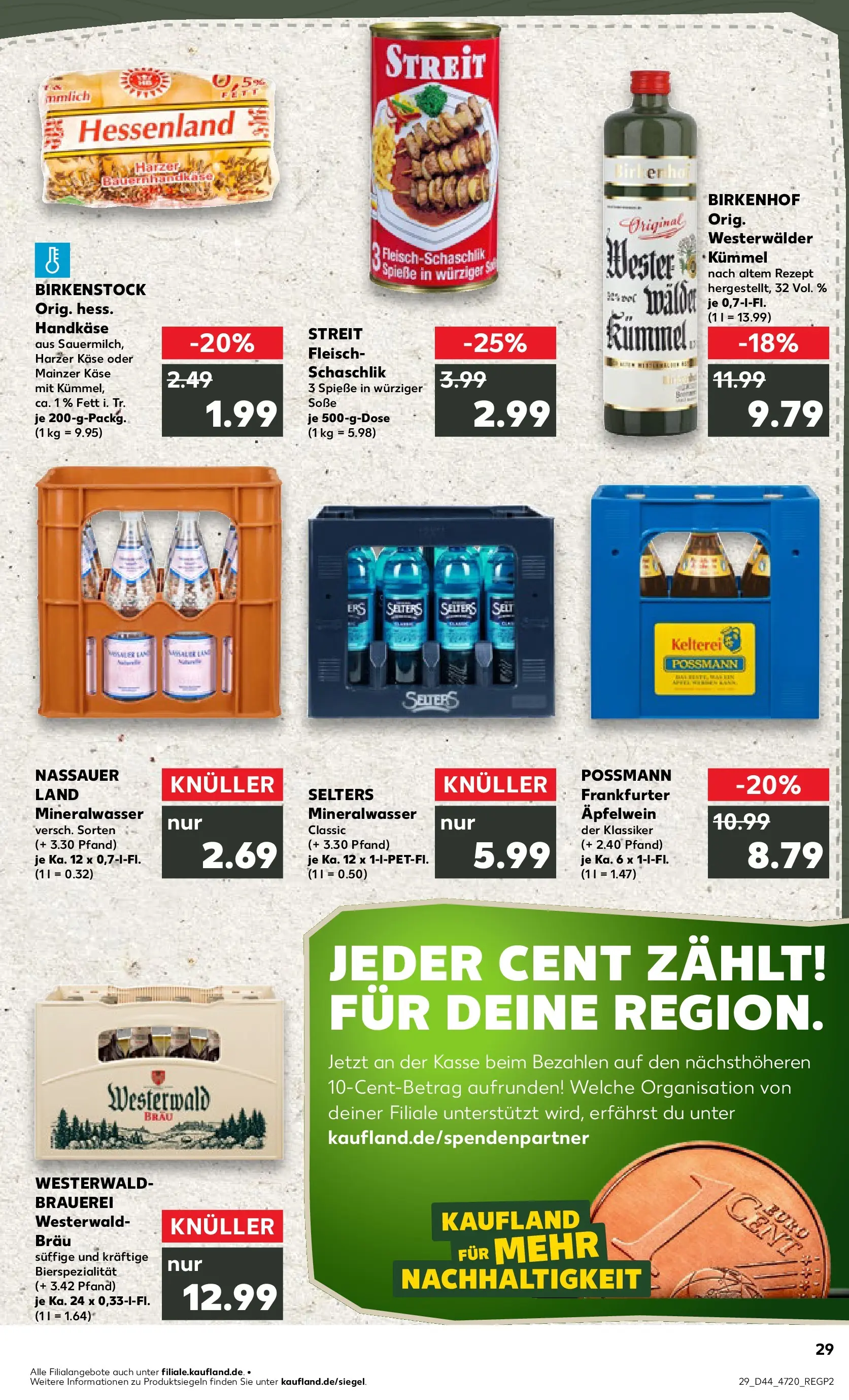 Prospekt Kaufland ab 03.11.2025 » Angebote Online zum Blättern | Seite: 29 | Produkte: Käse, Mineralwasser, Soße, Fleisch