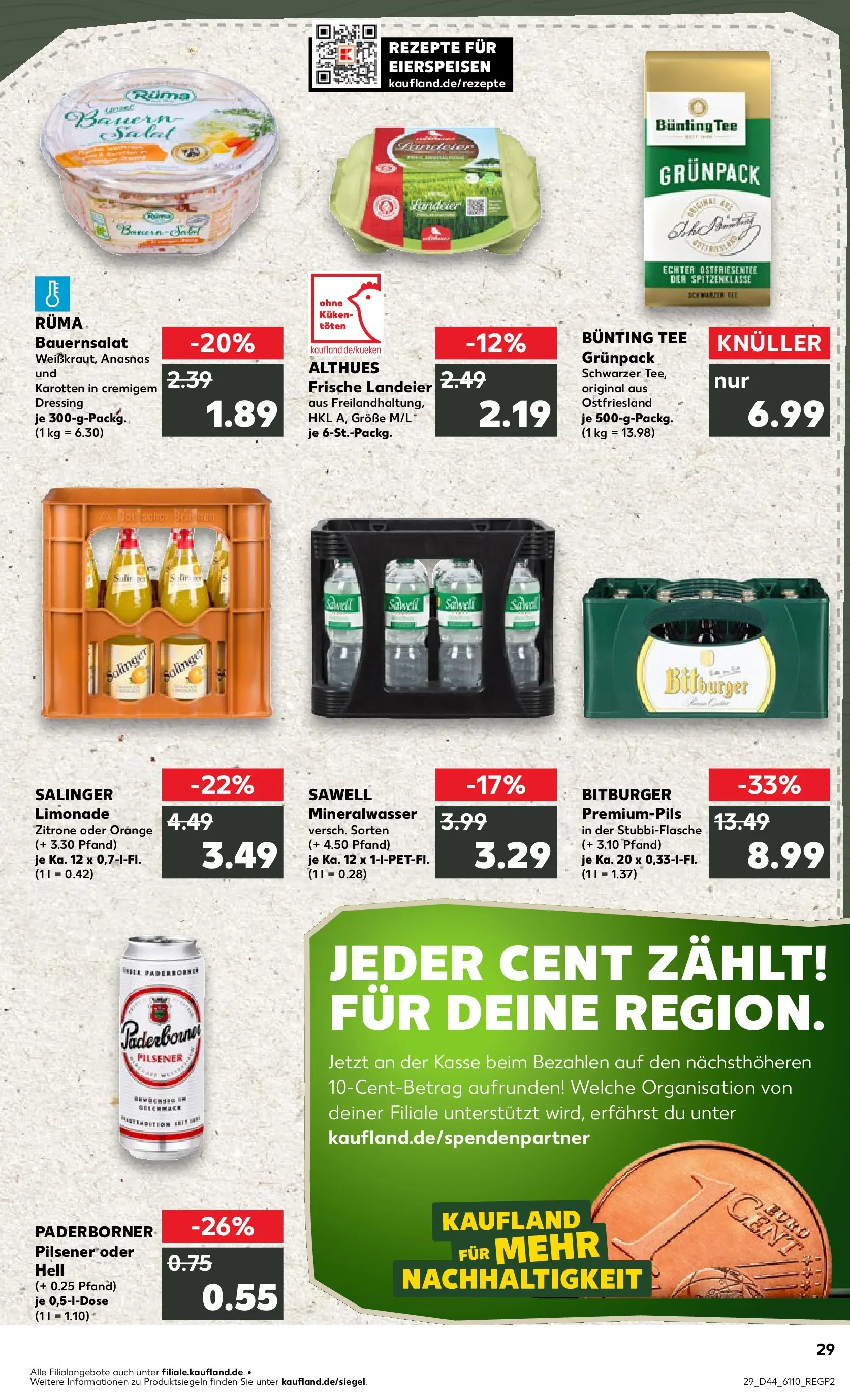 Prospekt Kaufland ab 03.11.2025 » Angebote Online zum Blättern | Seite: 29 | Produkte: Bitburger, Dressing, Mineralwasser, Tee