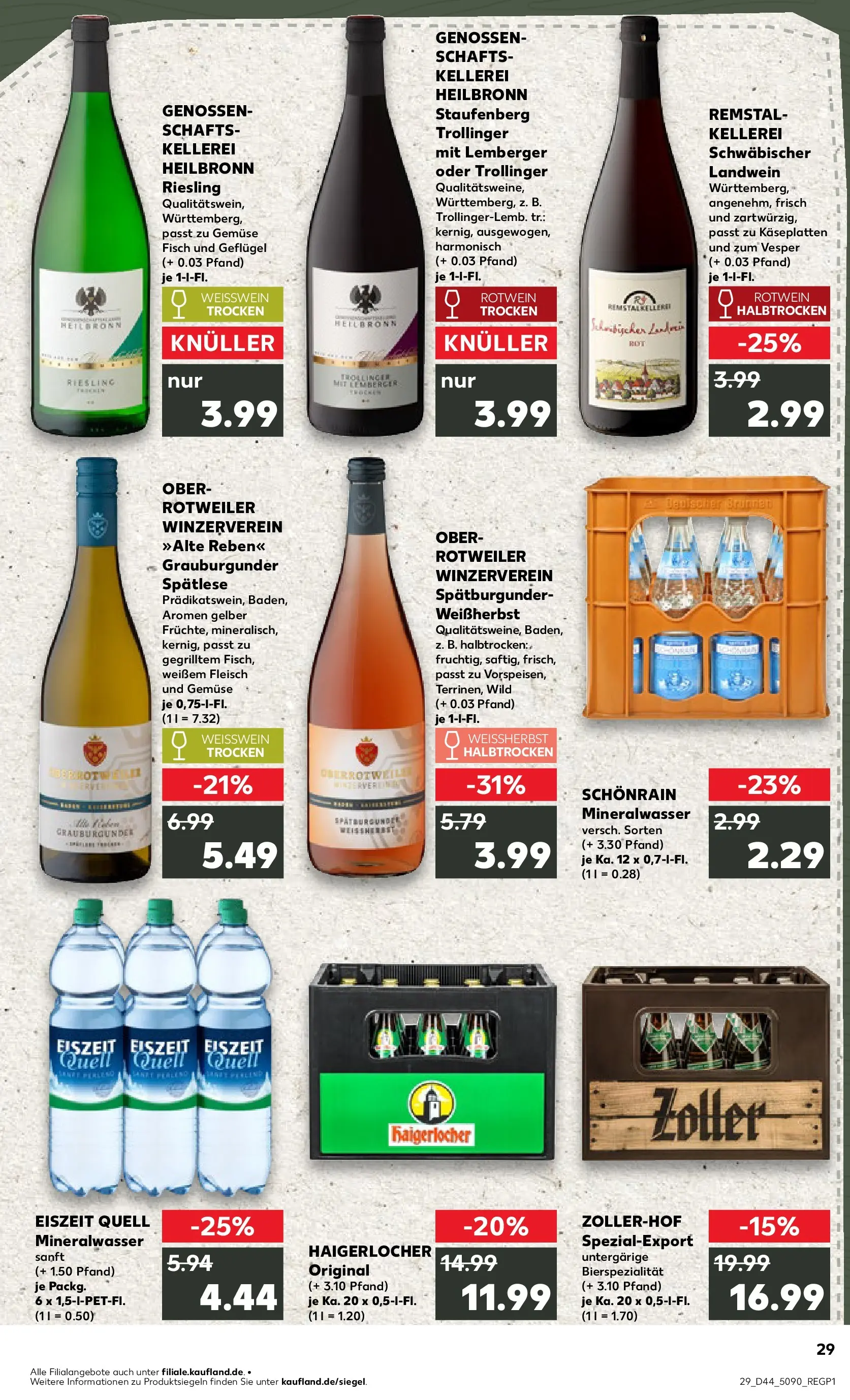 Prospekt Kaufland ab 03.11.2025 » Angebote und Werbung Online | Seite: 29 | Produkte: Weißwein, Mineralwasser, Fisch, Gemüse Prospekt Kaufland ab 03.11.2025 » Angebote Online zum Blättern | Seite: 29 | Produkte: Weißwein, Mineralwasser, Fisch, Gemüse