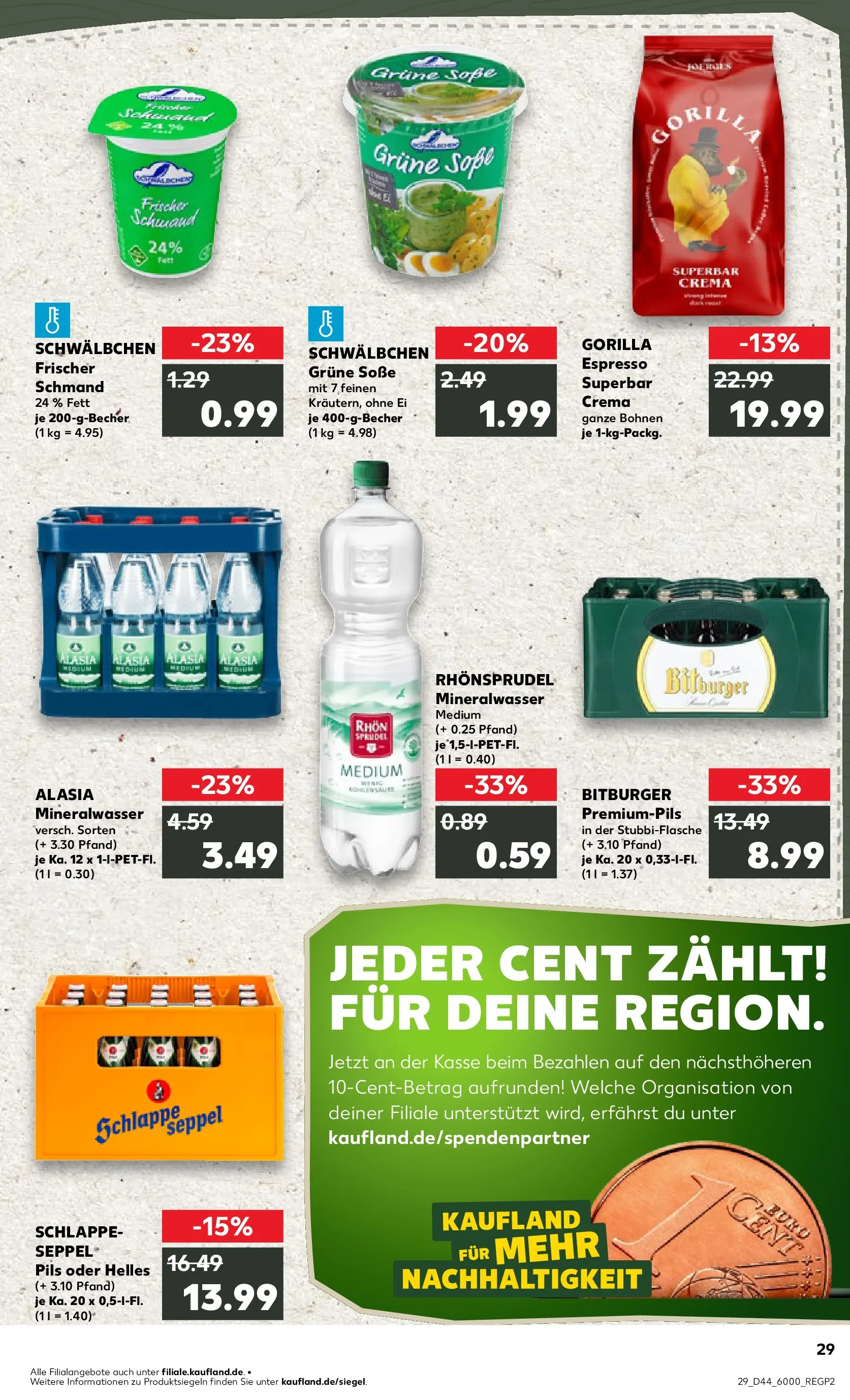 Prospekt Kaufland ab 03.11.2025 » Angebote Online zum Blättern | Seite: 29 | Produkte: Pils, Mineralwasser, Soße, Rhonsprudel