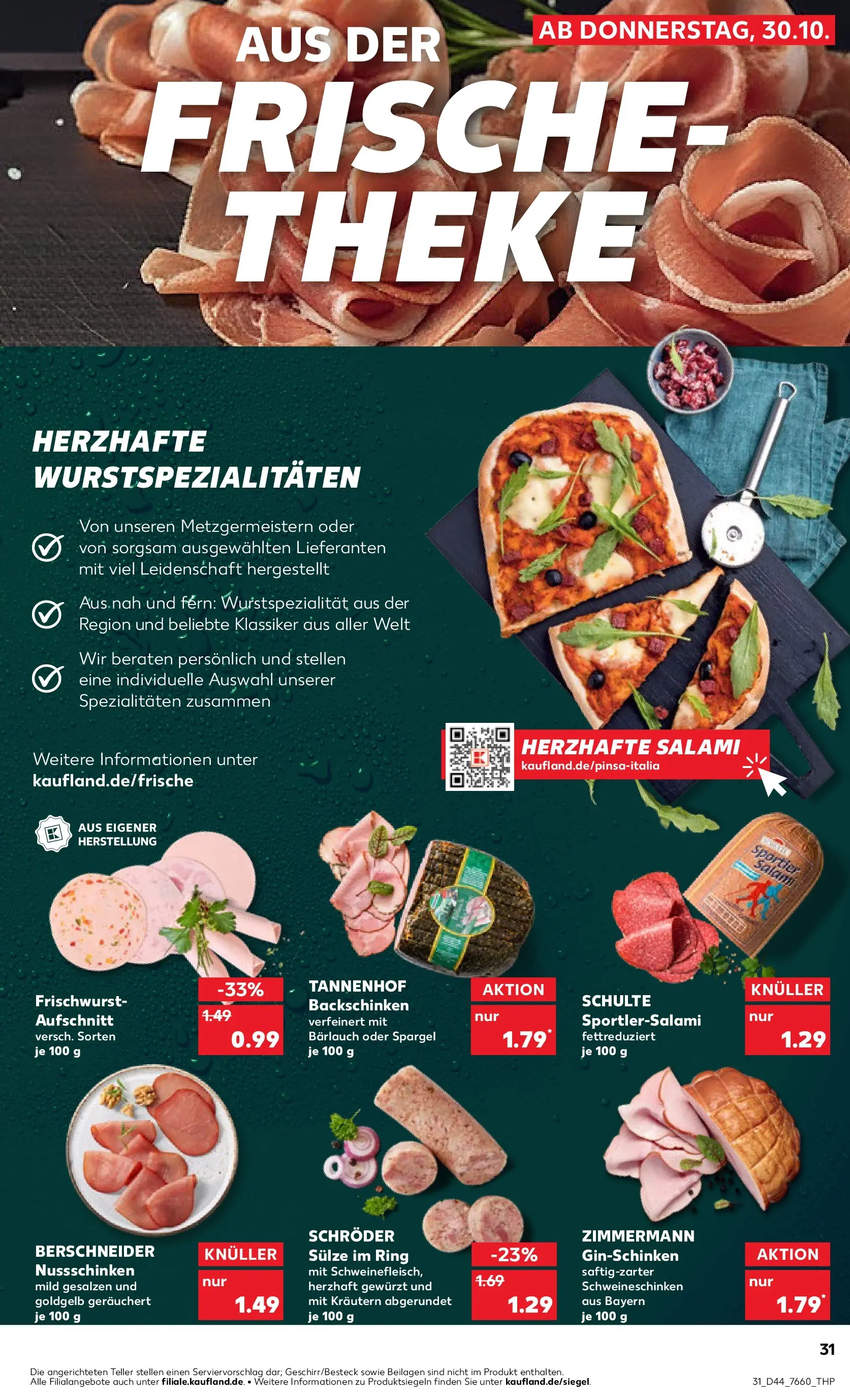 Prospekt Kaufland ab 03.11.2025 » Angebote und Werbung Online | Seite: 31 | Produkte: Theke, Spargel, Salami Prospekt Kaufland ab 03.11.2025 » Angebote Online zum Blättern | Seite: 31 | Produkte: Theke, Spargel, Salami