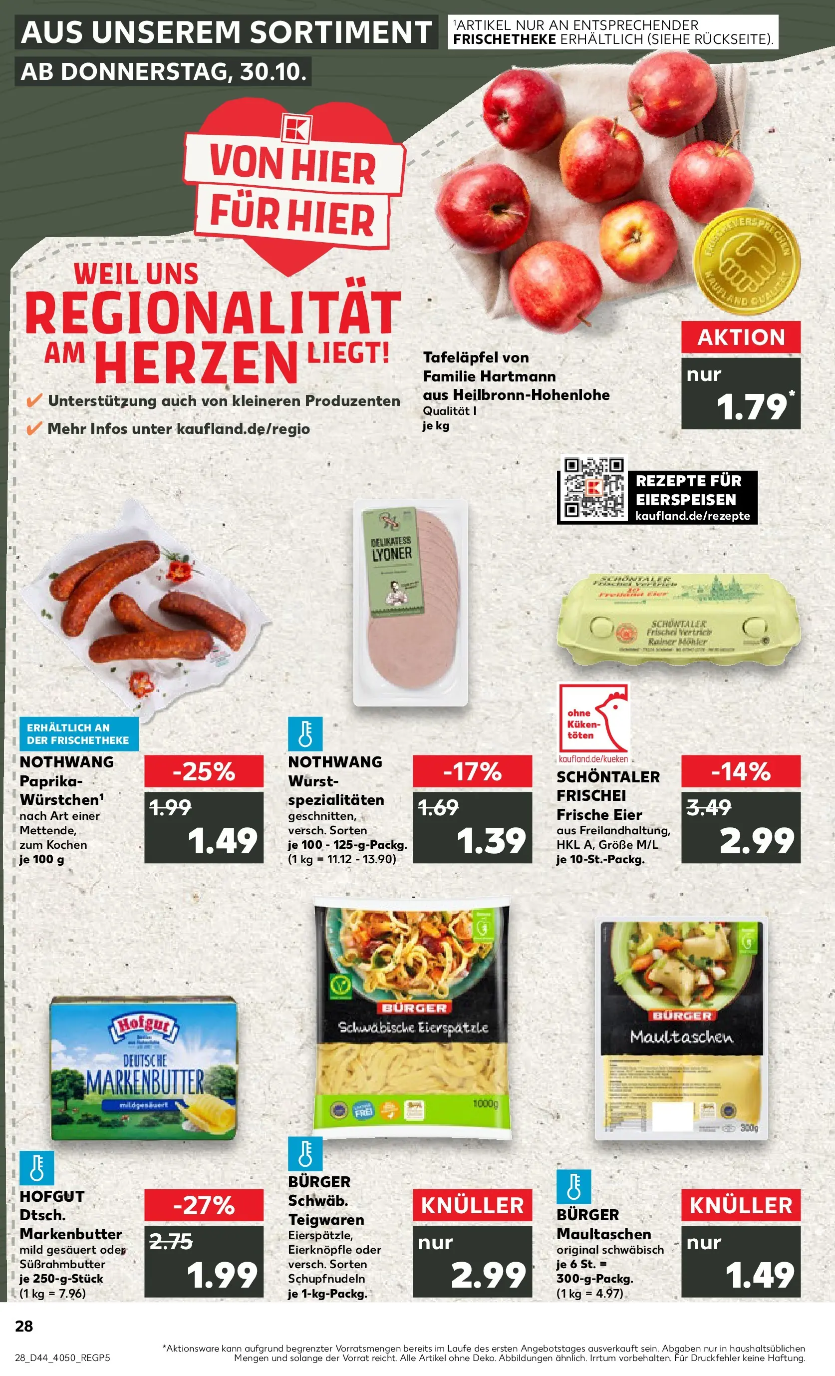 Prospekt Kaufland ab 03.11.2025 » Angebote und Werbung Online | Seite: 28 | Produkte: Butter, Eier, Wurst, Pasta Prospekt Kaufland ab 03.11.2025 » Angebote Online zum Blättern | Seite: 28 | Produkte: Butter, Eier, Wurst, Pasta