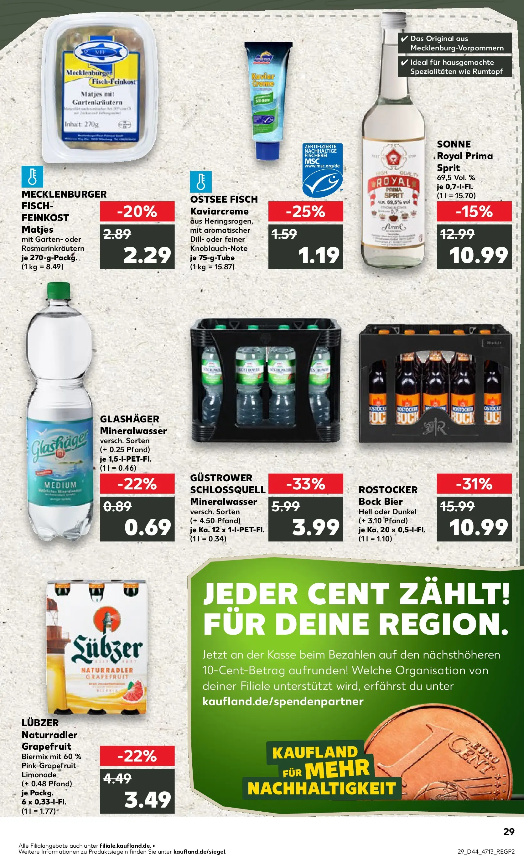 Prospekt Kaufland ab 03.11.2025 » Angebote Online zum Blättern | Seite: 29 | Produkte: Bier, Limonade, Fisch, Lubzer