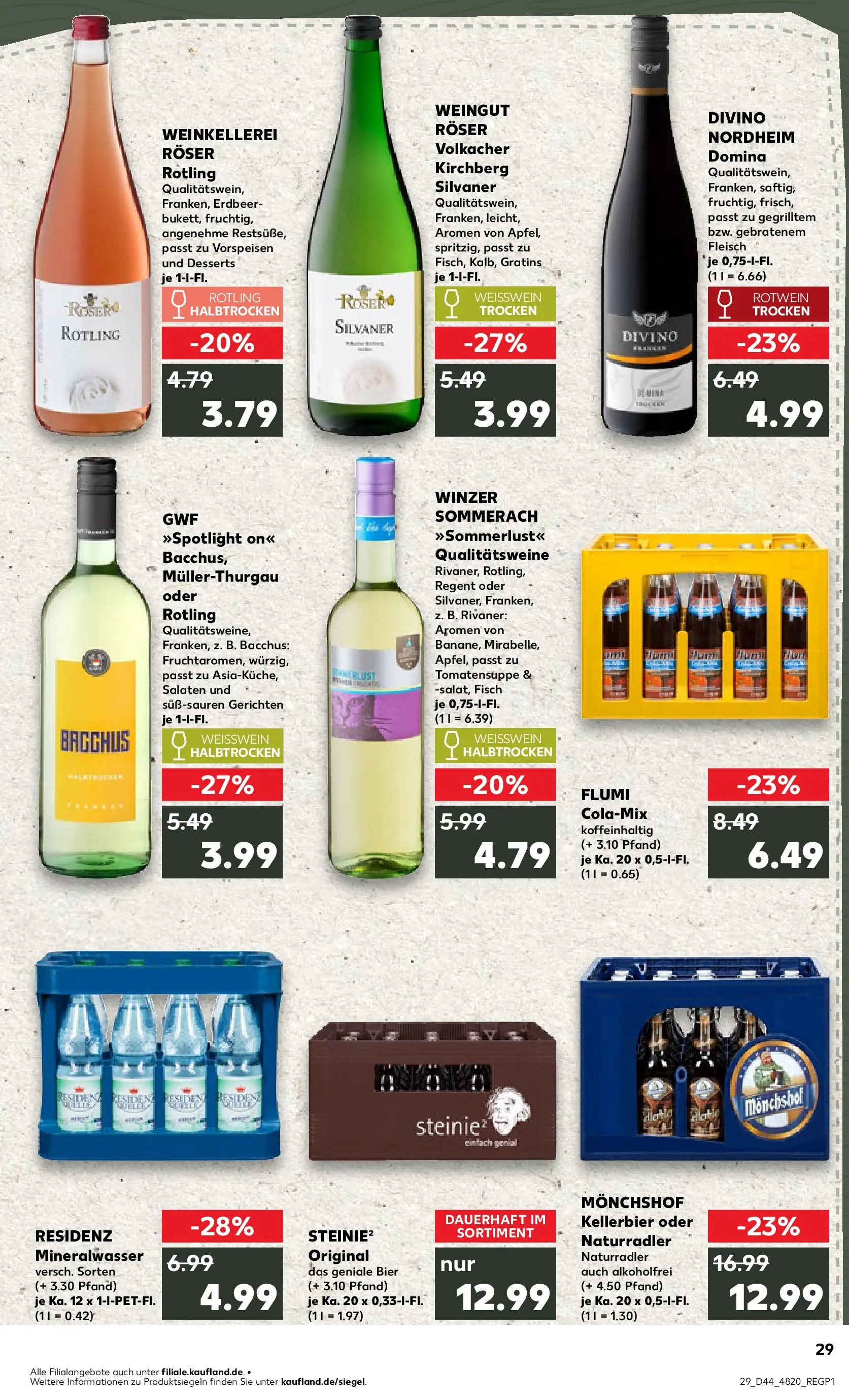 Prospekt Kaufland ab 02.11.2025 » Angebote und Werbung Online | Seite: 29 | Produkte: Cola, Bier, Weißwein, Rotwein trocken Prospekt Kaufland ab 02.11.2025 » Angebote Online zum Blättern | Seite: 29 | Produkte: Cola, Bier, Weißwein, Rotwein trocken