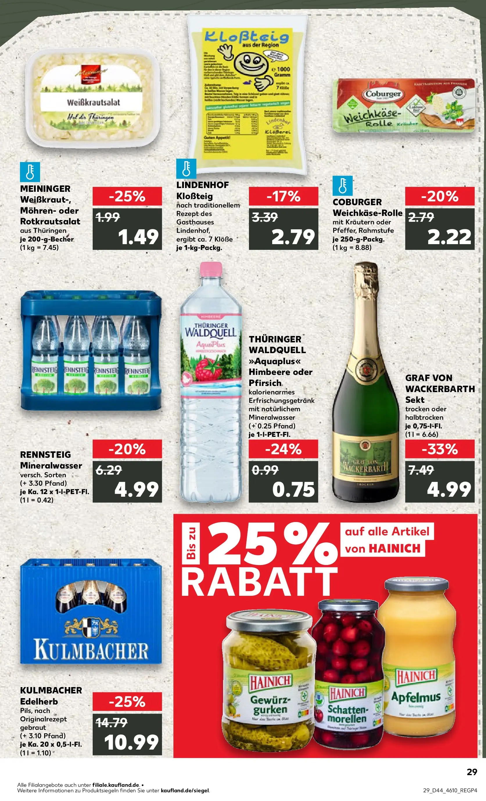 Prospekt Kaufland ab 03.11.2025 » Angebote Online zum Blättern | Seite: 29 | Produkte: Sekt, Mineralwasser, Mohren, Himbeere