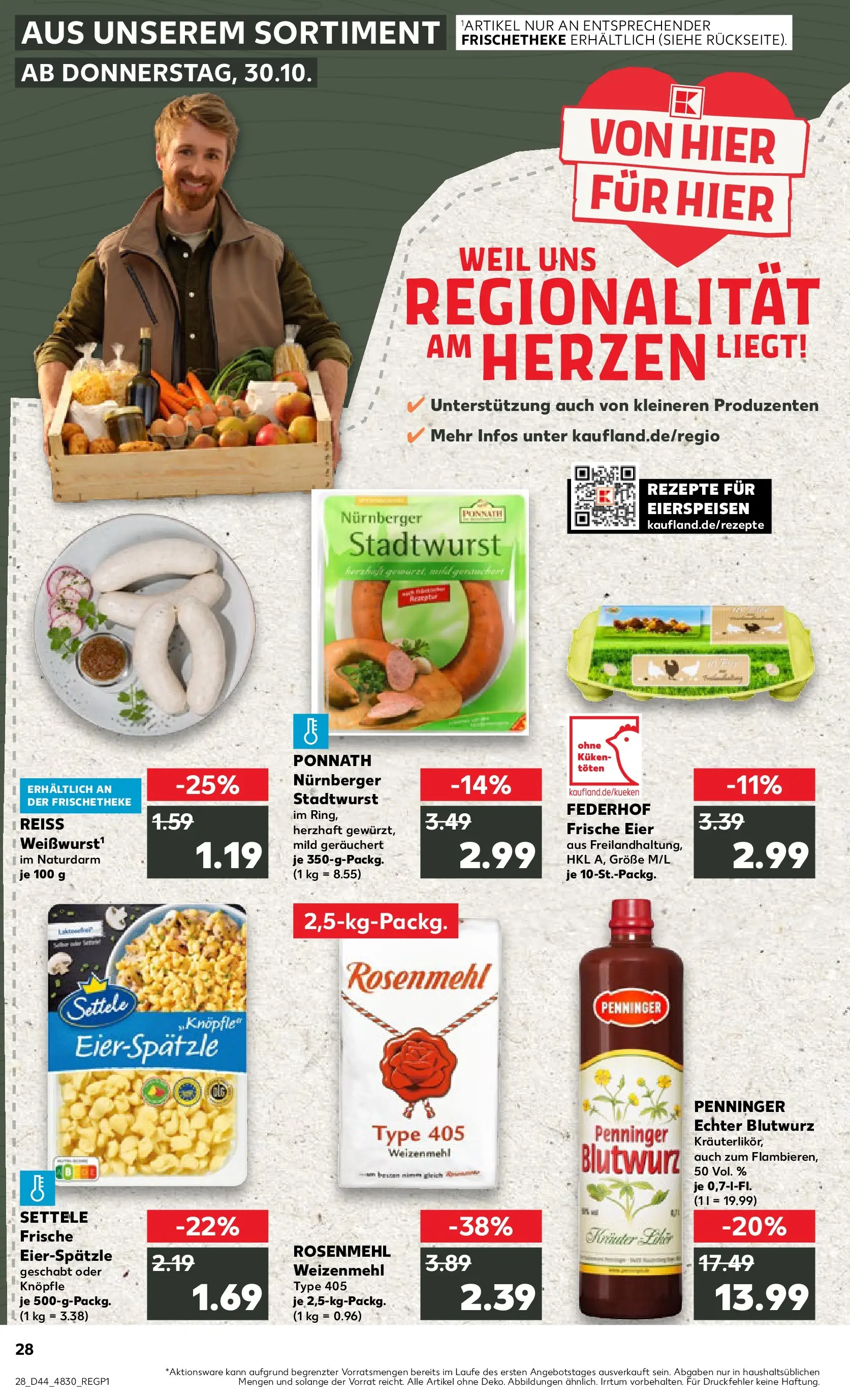 Prospekt Kaufland ab 03.11.2025 » Angebote Online zum Blättern | Seite: 28 | Produkte: Eier, Weizenmehl, Pasta