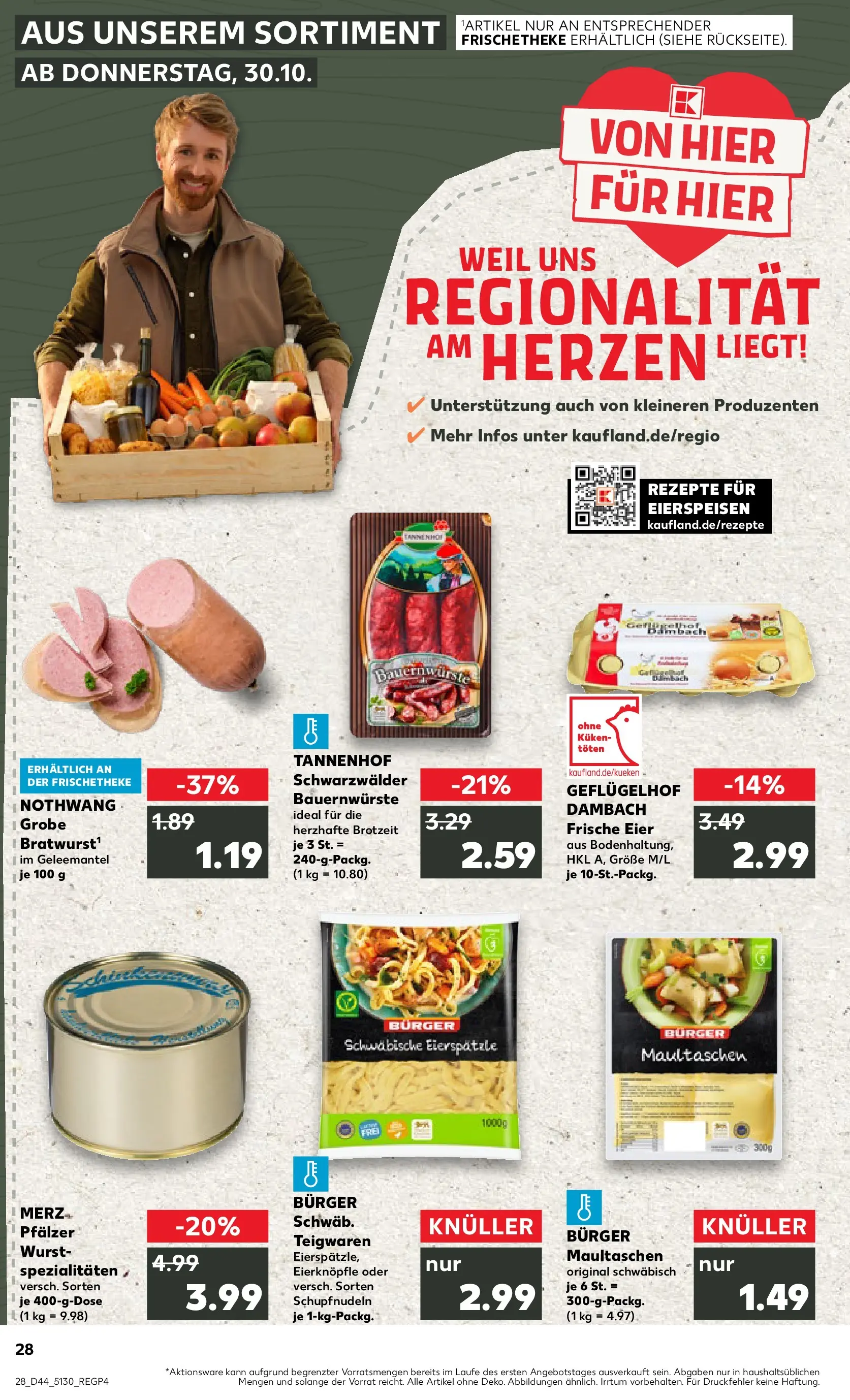 Prospekt Kaufland ab 03.11.2025 » Angebote und Werbung Online | Seite: 28 | Produkte: Eier, Wurst, Pasta, Maultaschen Prospekt Kaufland ab 03.11.2025 » Angebote Online zum Blättern | Seite: 28 | Produkte: Eier, Wurst, Pasta, Maultaschen