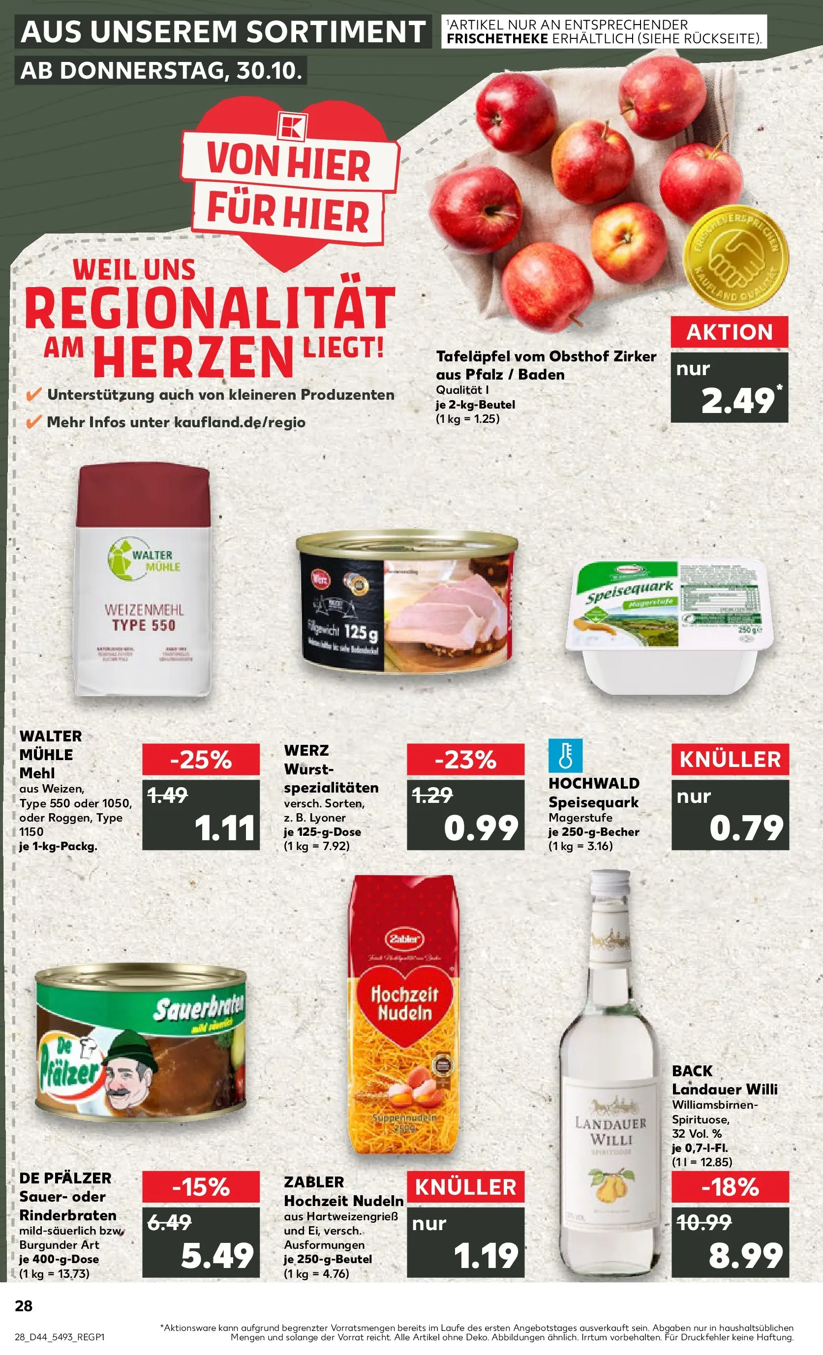 Prospekt Kaufland ab 03.11.2025 » Angebote und Werbung Online | Seite: 28 | Produkte: Rinderbraten, Mehl, Quark, Speisequark Prospekt Kaufland ab 03.11.2025 » Angebote Online zum Blättern | Seite: 28 | Produkte: Rinderbraten, Mehl, Quark, Speisequark