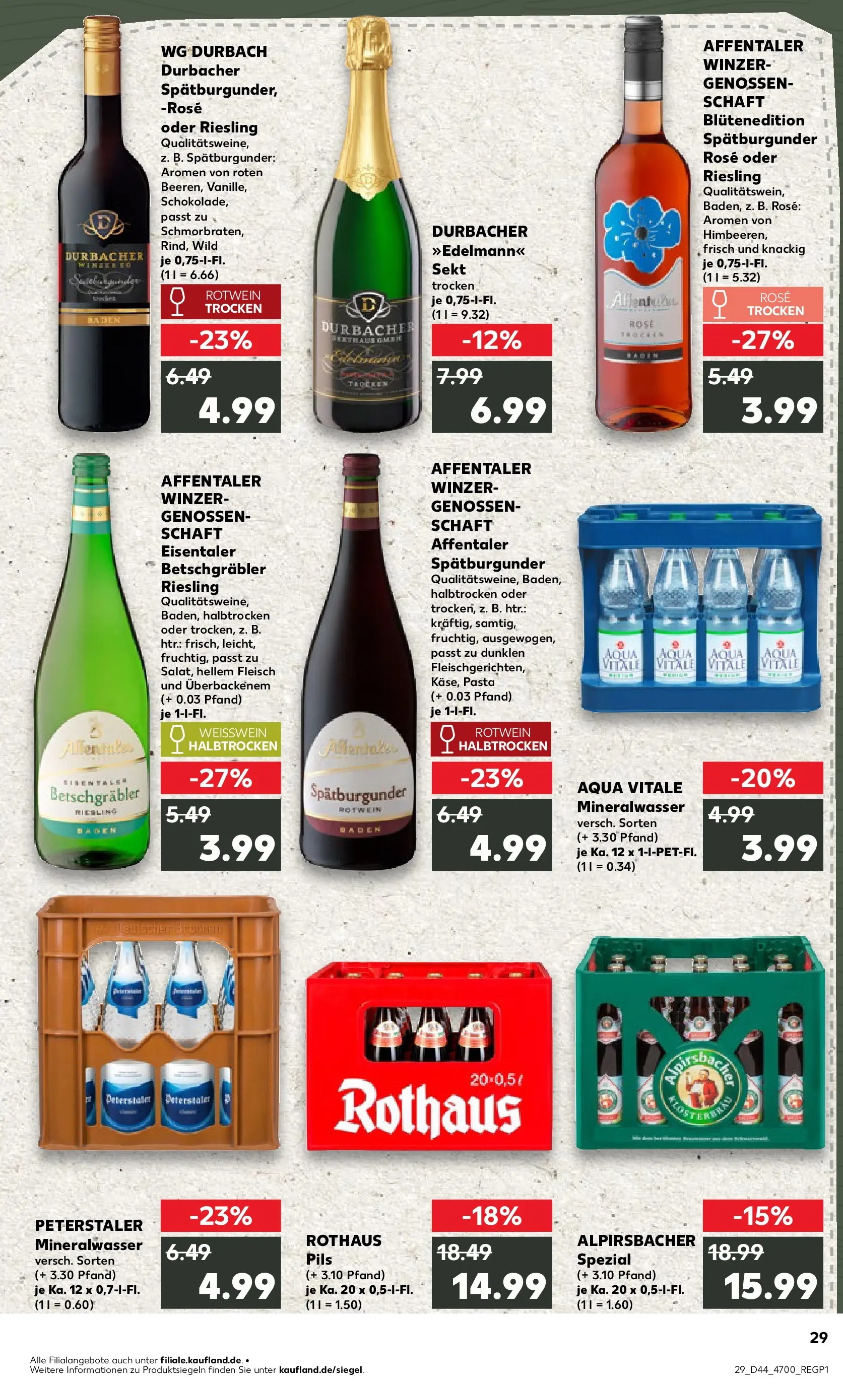 Prospekt Kaufland ab 03.11.2025 » Angebote Online zum Blättern | Seite: 29 | Produkte: Himbeeren, Weißwein, Rotwein, Rotwein trocken