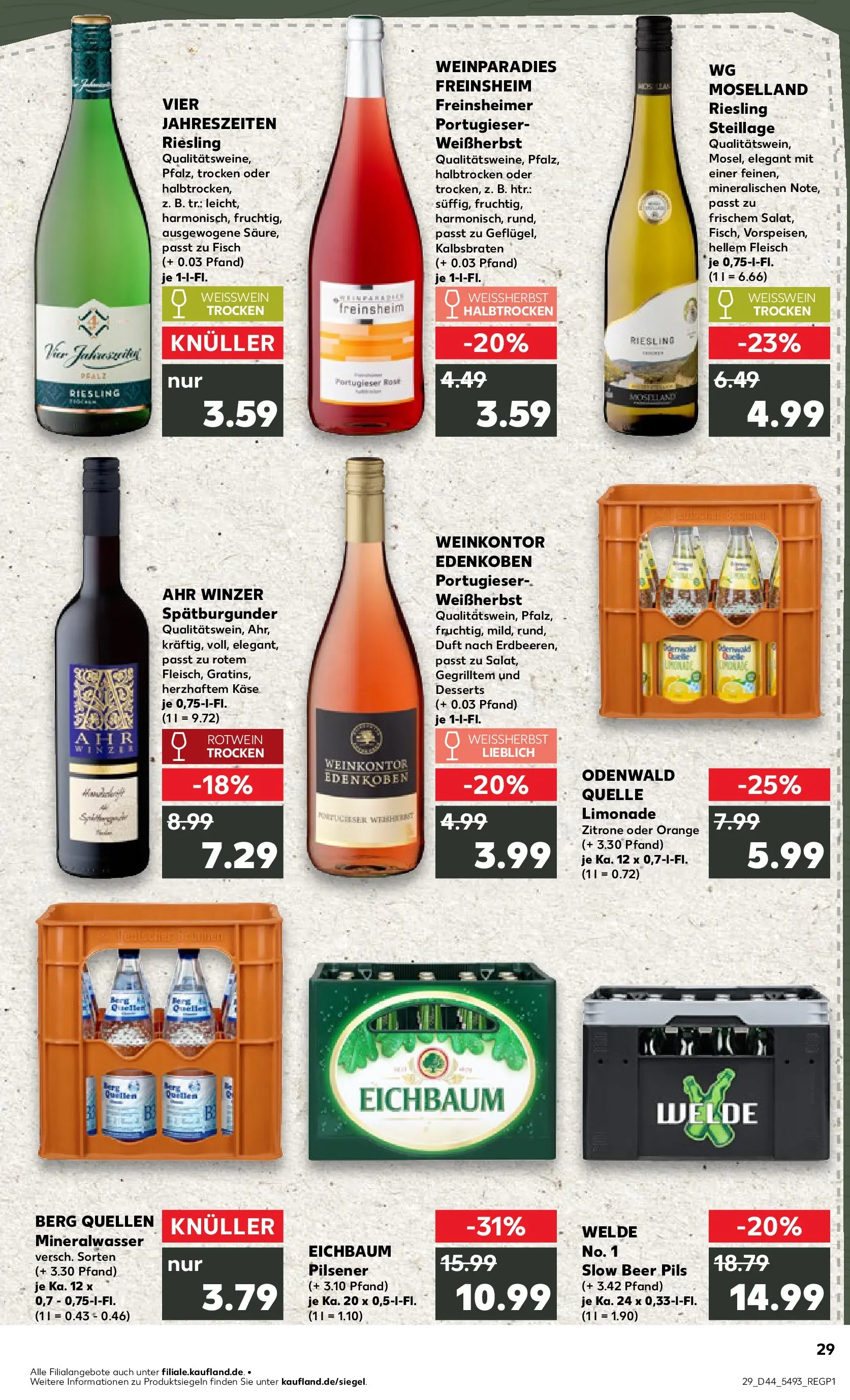 Prospekt Kaufland ab 03.11.2025 » Angebote und Werbung Online | Seite: 29 | Produkte: Rotwein, Weißwein trocken, Limonade, Fleisch Prospekt Kaufland ab 03.11.2025 » Angebote Online zum Blättern | Seite: 29 | Produkte: Rotwein, Weißwein trocken, Limonade, Fleisch