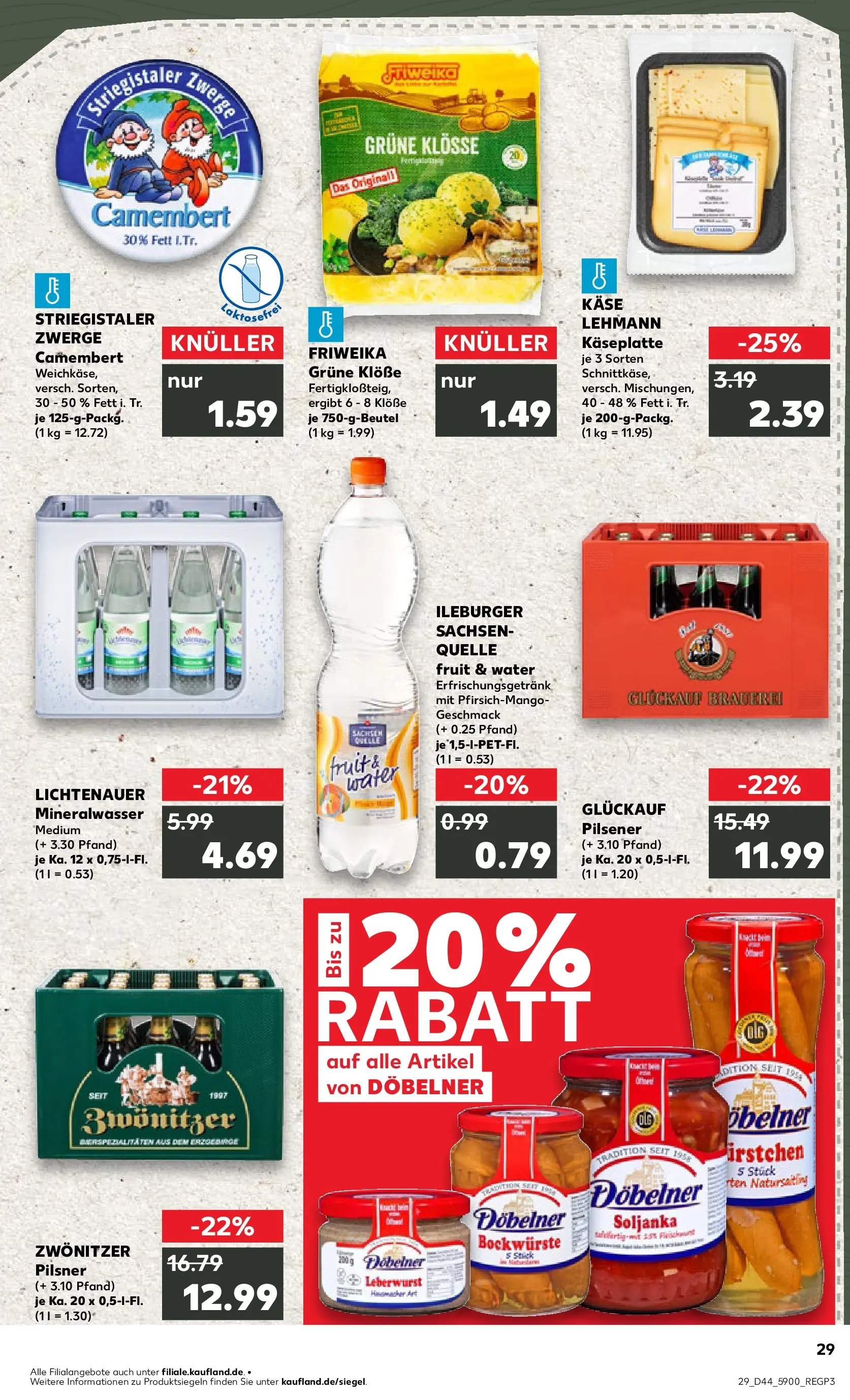 Prospekt Kaufland ab 03.11.2025 » Angebote und Werbung Online | Seite: 29 | Produkte: Käse, Mineralwasser Prospekt Kaufland ab 03.11.2025 » Angebote Online zum Blättern | Seite: 29 | Produkte: Käse, Mineralwasser