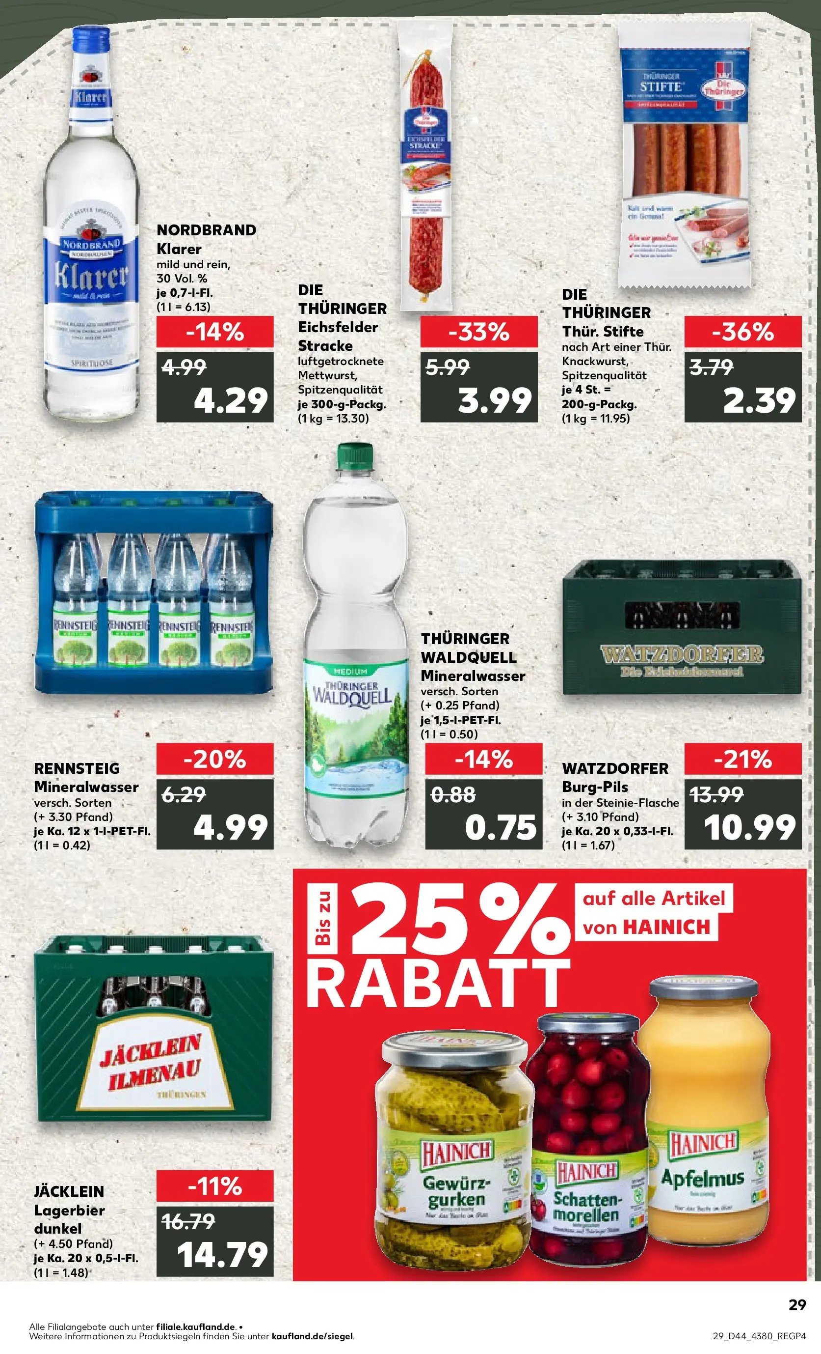 Prospekt Kaufland ab 03.11.2025 » Angebote Online zum Blättern | Seite: 29 | Produkte: Mineralwasser, Apple, Gurken