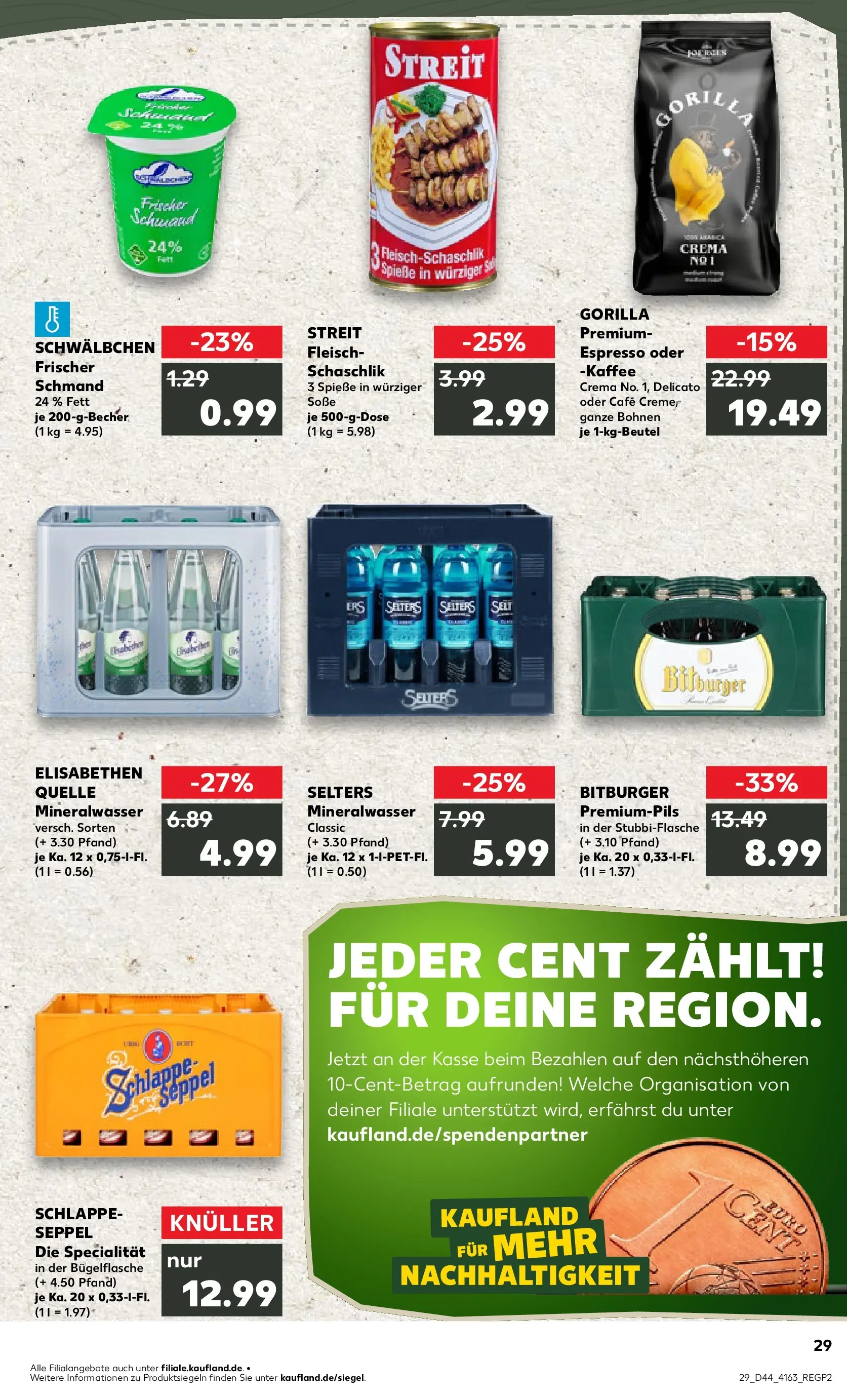Prospekt Kaufland ab 03.11.2025 » Angebote Online zum Blättern | Seite: 29 | Produkte: Bitburger, Mineralwasser, Soße, Fleisch