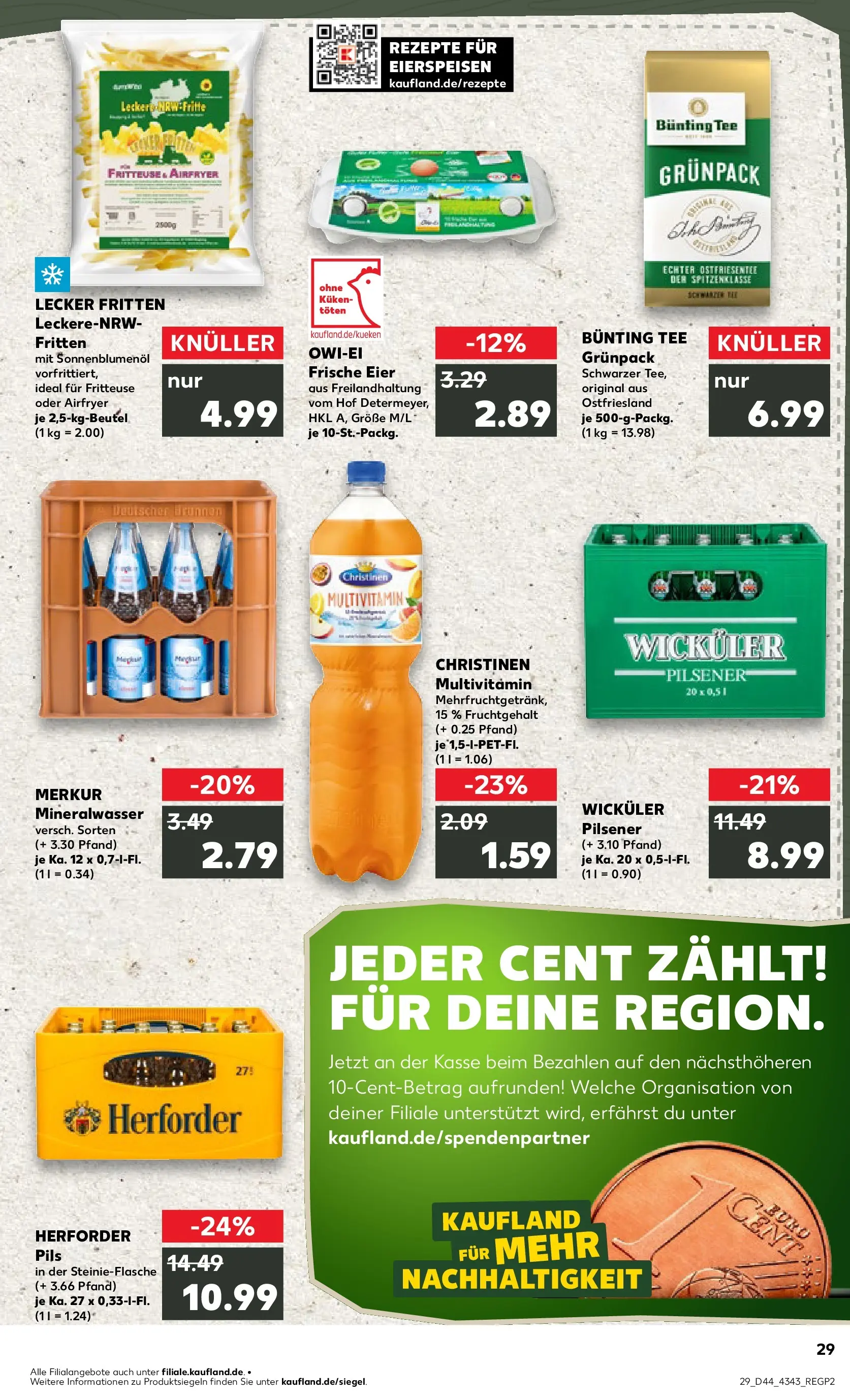Prospekt Kaufland ab 03.11.2025 » Angebote Online zum Blättern | Seite: 29 | Produkte: Sonnenblumenol, Mineralwasser, Tee, Fritteuse