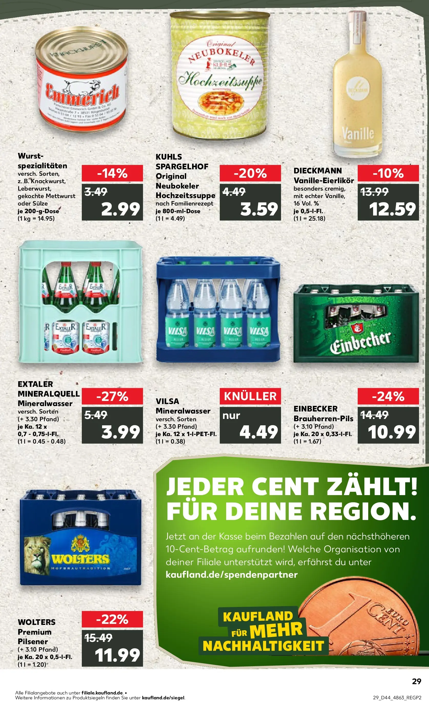 Prospekt Kaufland ab 03.11.2025 » Angebote und Werbung Online | Seite: 29 | Produkte: Mineralwasser, Wurst Prospekt Kaufland ab 03.11.2025 » Angebote Online zum Blättern | Seite: 29 | Produkte: Mineralwasser, Wurst