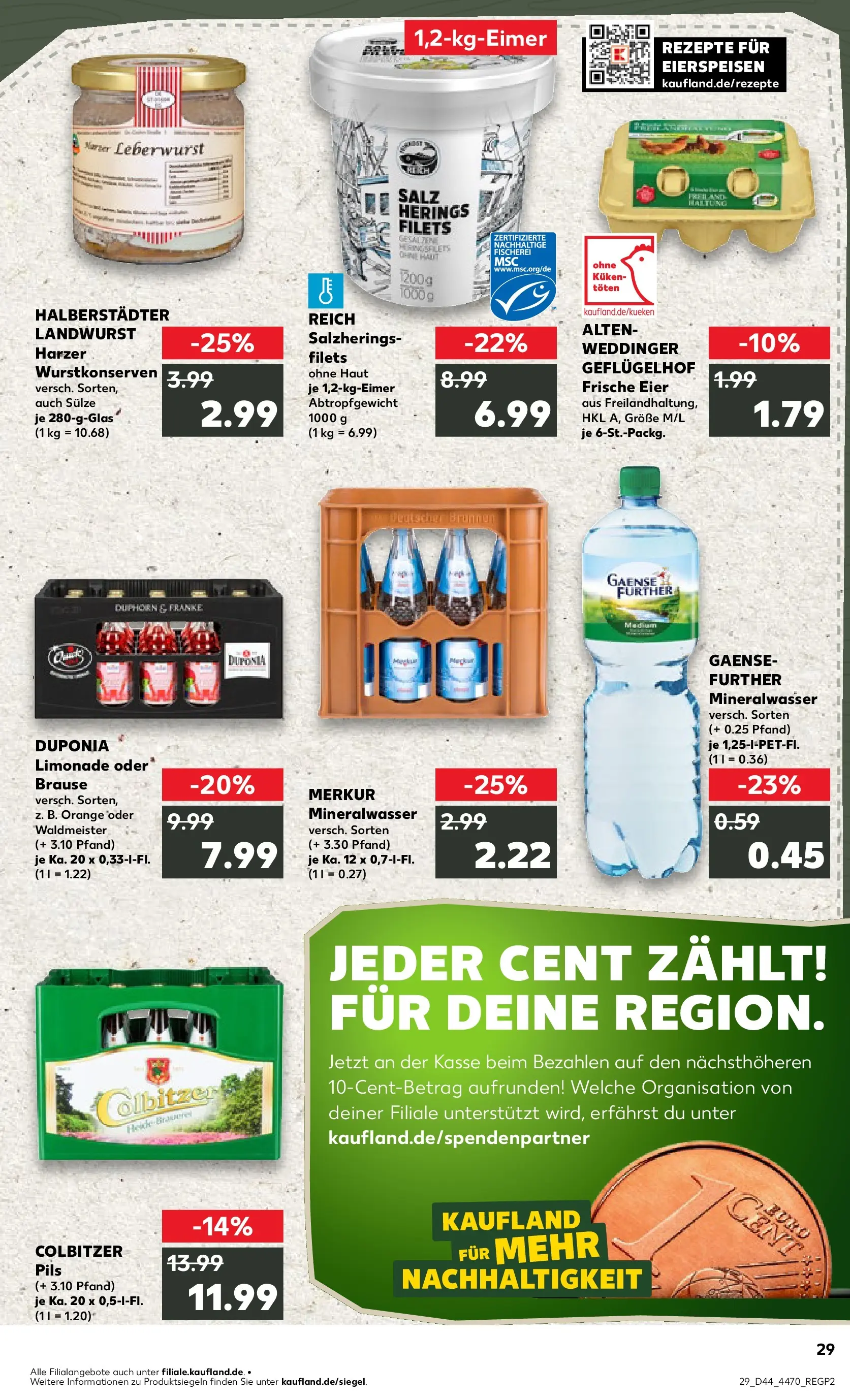 Prospekt Kaufland ab 03.11.2025 » Angebote und Werbung Online | Seite: 29 | Produkte: Eier, Pils, Limonade, Mineralwasser Prospekt Kaufland ab 03.11.2025 » Angebote Online zum Blättern | Seite: 29 | Produkte: Eier, Pils, Limonade, Mineralwasser