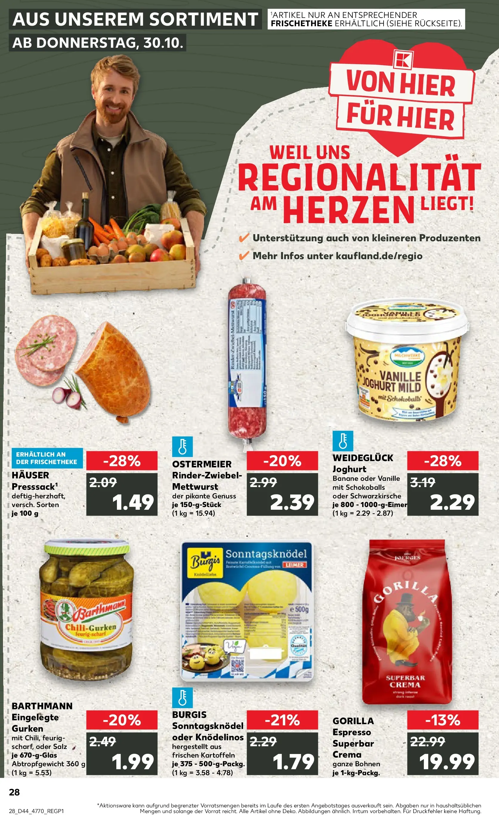 Prospekt Kaufland ab 03.11.2025 » Angebote Online zum Blättern | Seite: 28 | Produkte: Joghurt, Kartoffeln, Salz, Gurken