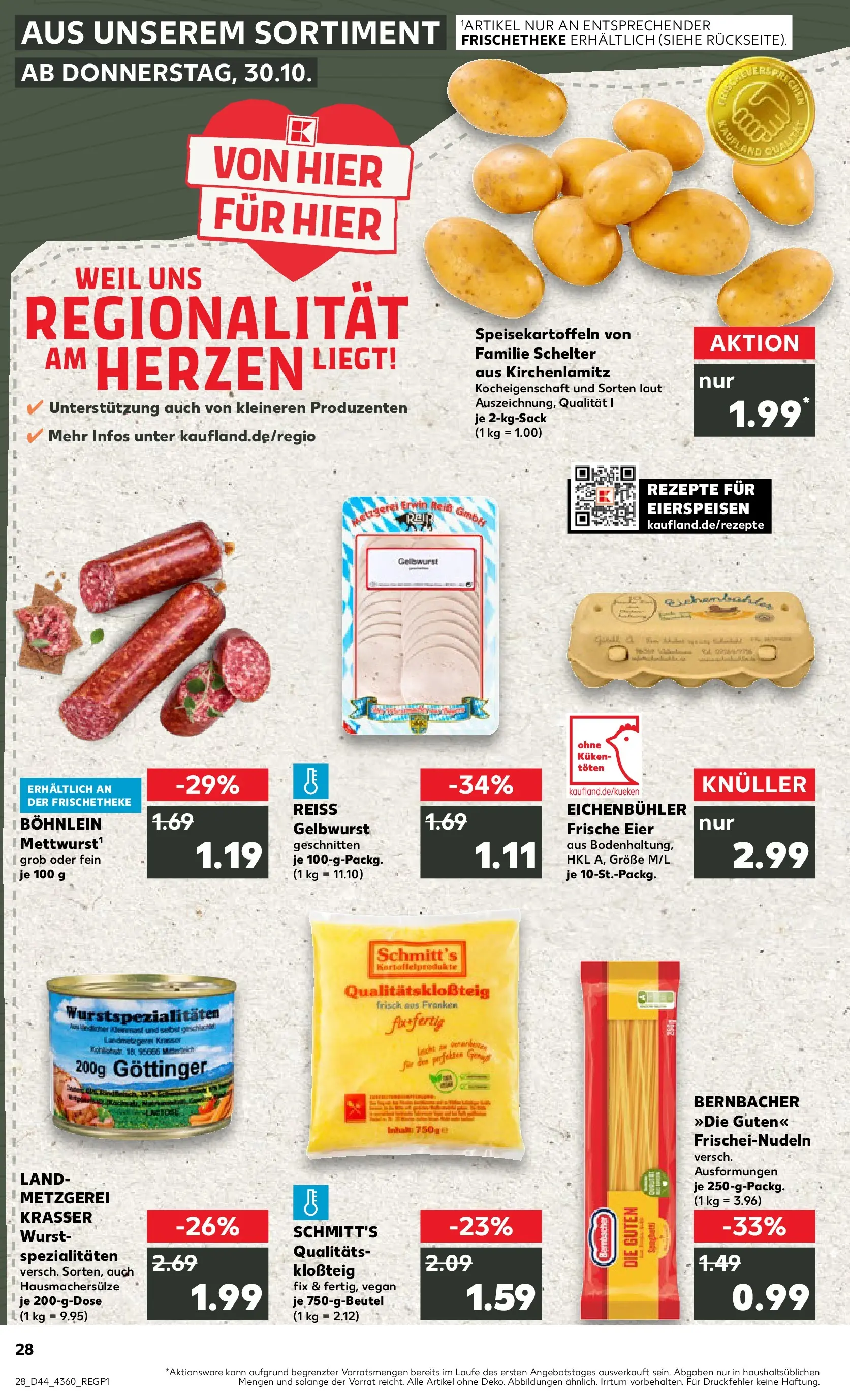 Prospekt Kaufland ab 03.11.2025 » Angebote Online zum Blättern | Seite: 28 | Produkte: Eier, Wurst, Pasta
