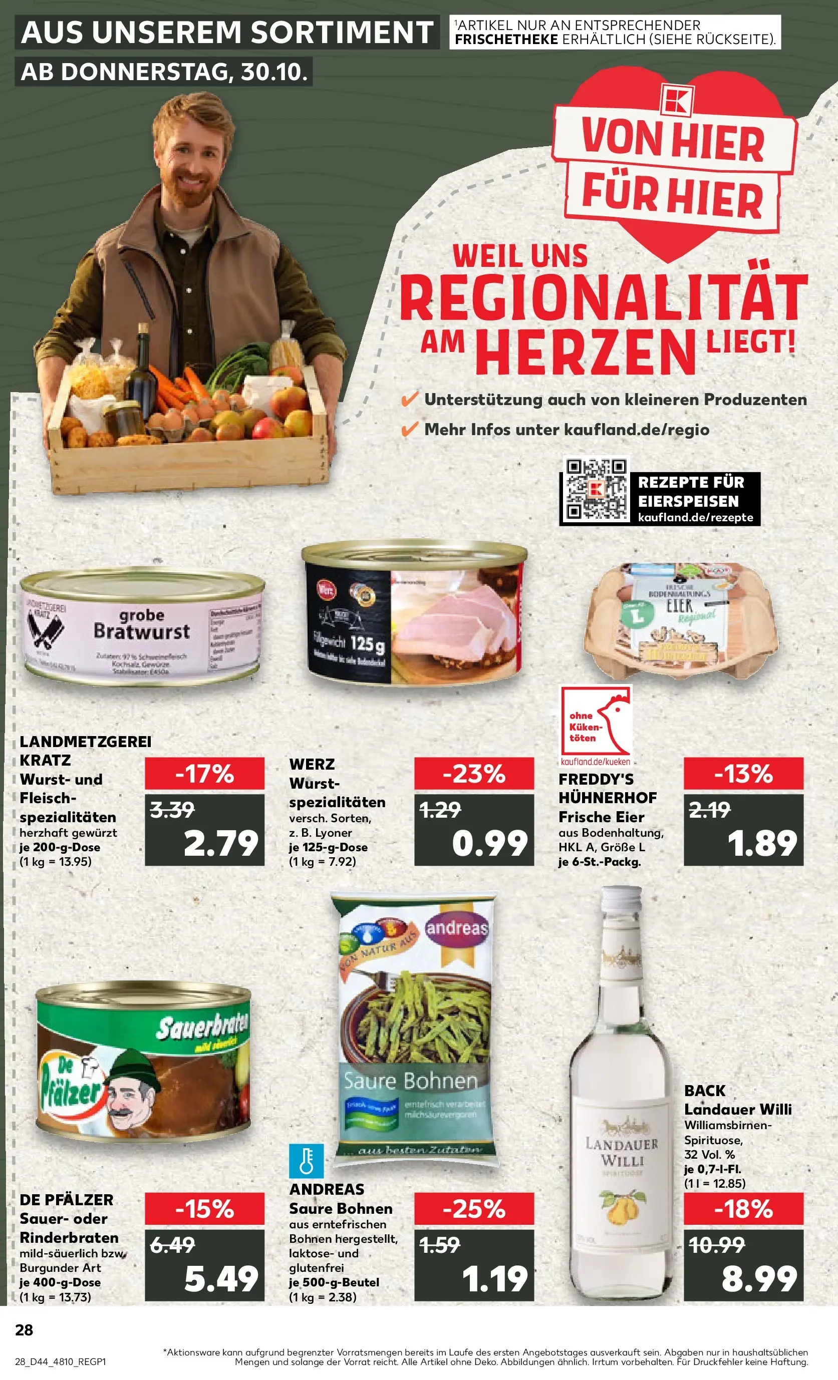 Prospekt Kaufland ab 03.11.2025 » Angebote Online zum Blättern | Seite: 28 | Produkte: Bratwurst, Wurst, Schweinefleisch, Fleisch