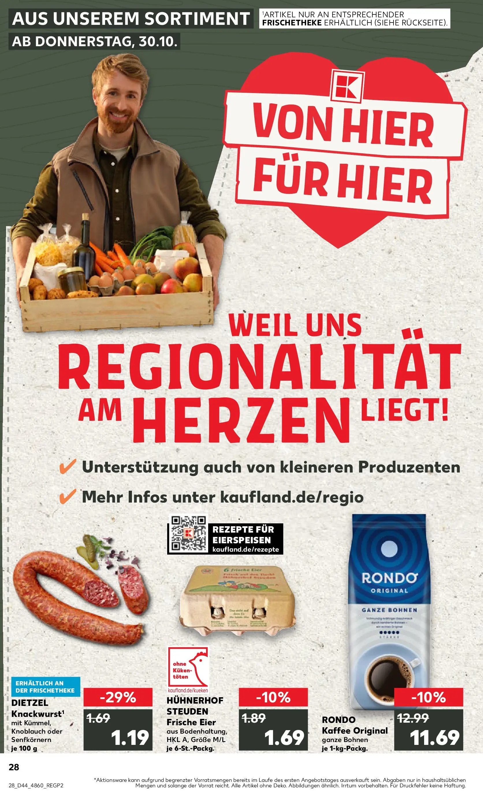 Prospekt Kaufland ab 03.11.2025 » Angebote Online zum Blättern | Seite: 28 | Produkte: Eier, Kaffee, Knoblauch